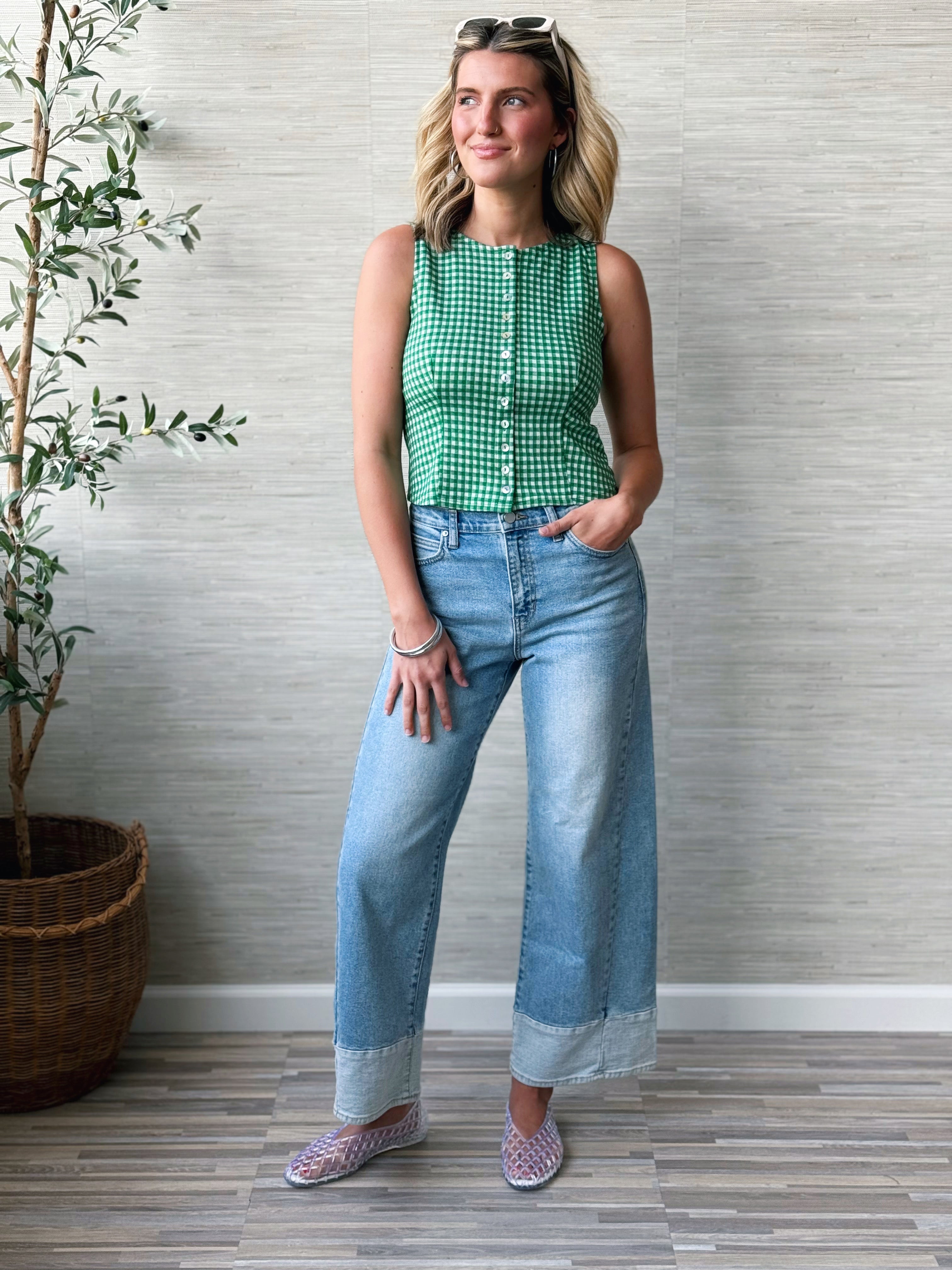 Alison Top - KELLY GREEN - willows clothing TANKS