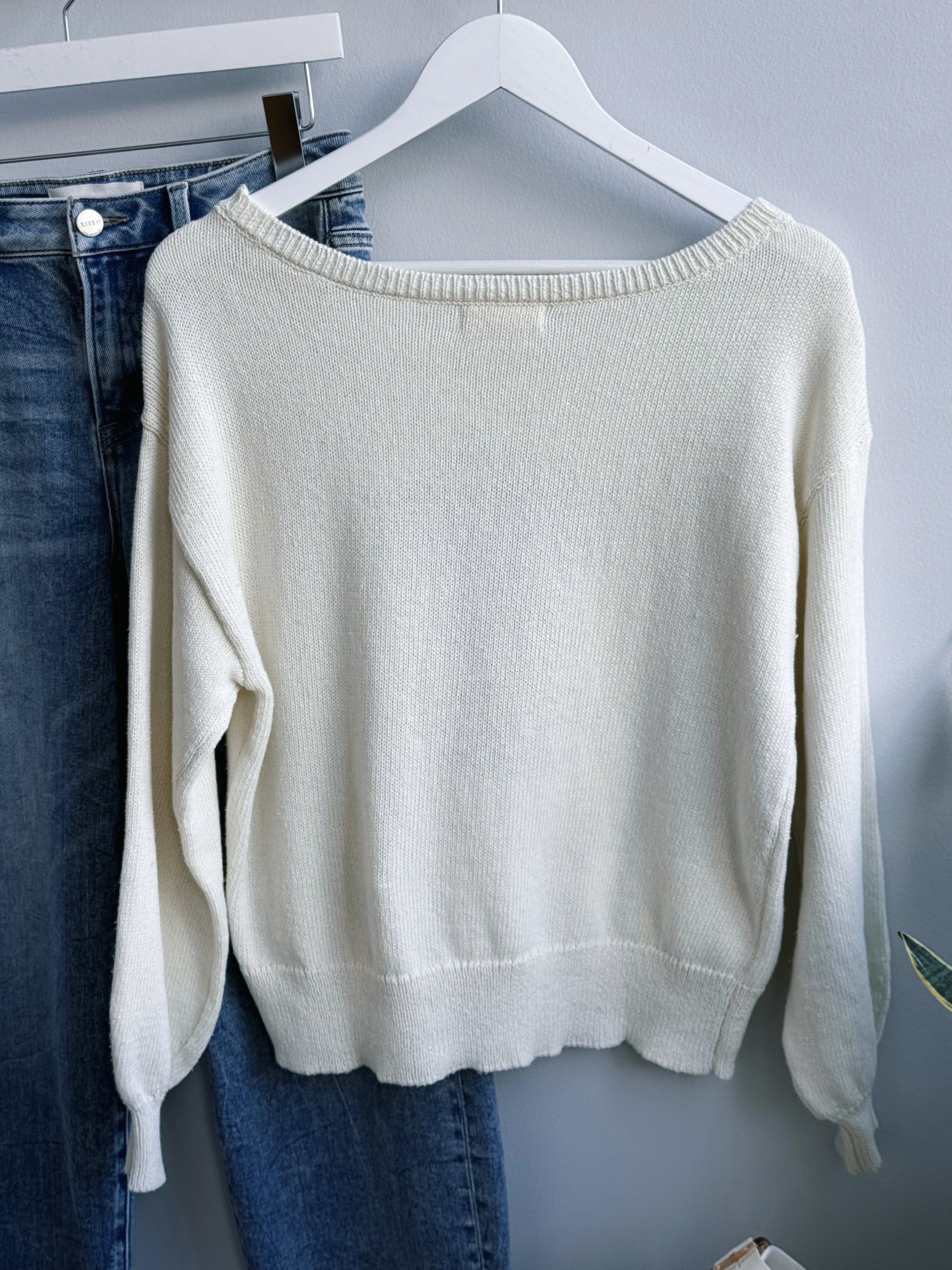 All American Pup Sweater - IVORY - willows clothing SWEATER