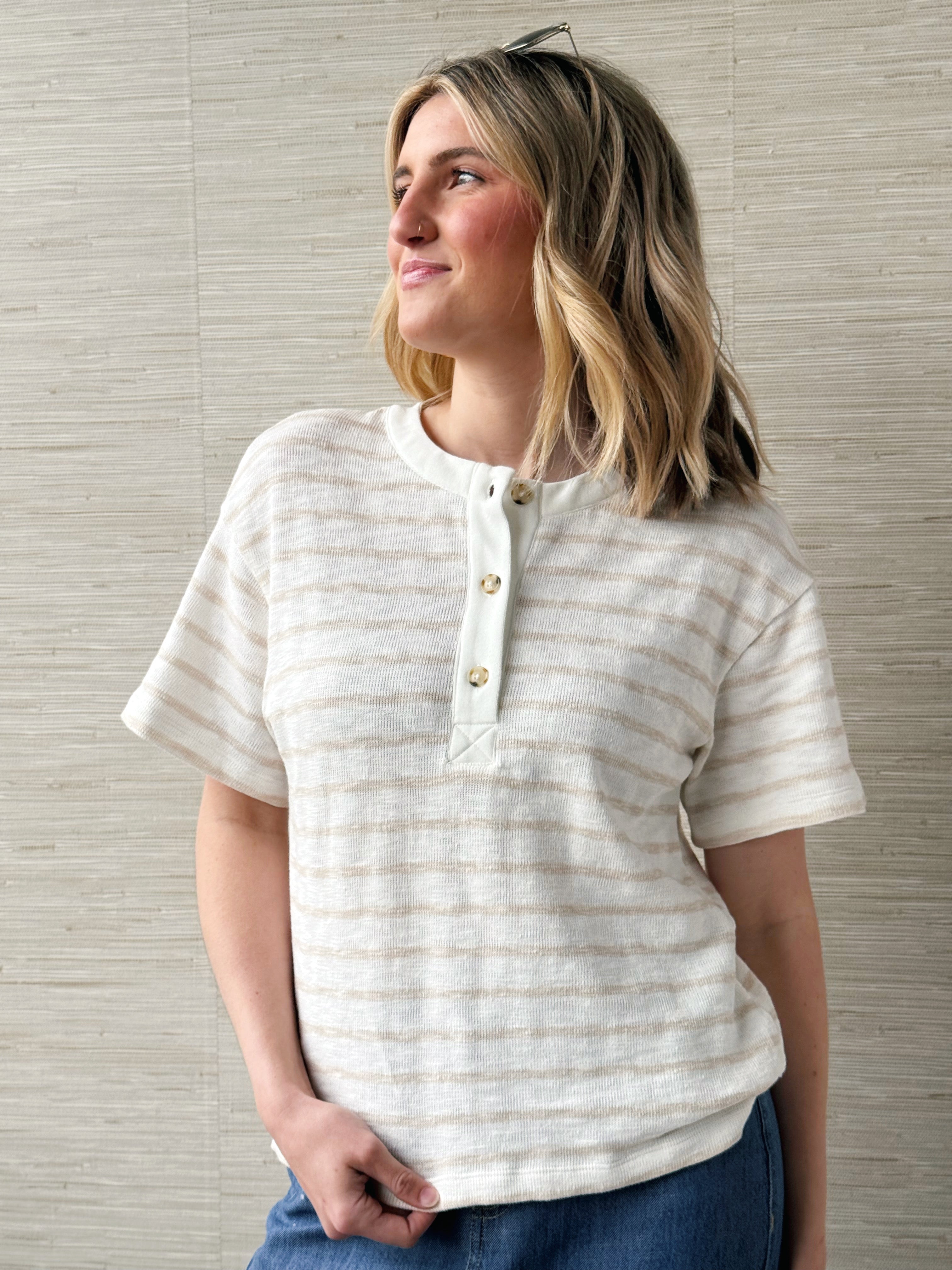 All Smiles Tee - TAUPE - willows clothing S/S SHIRT