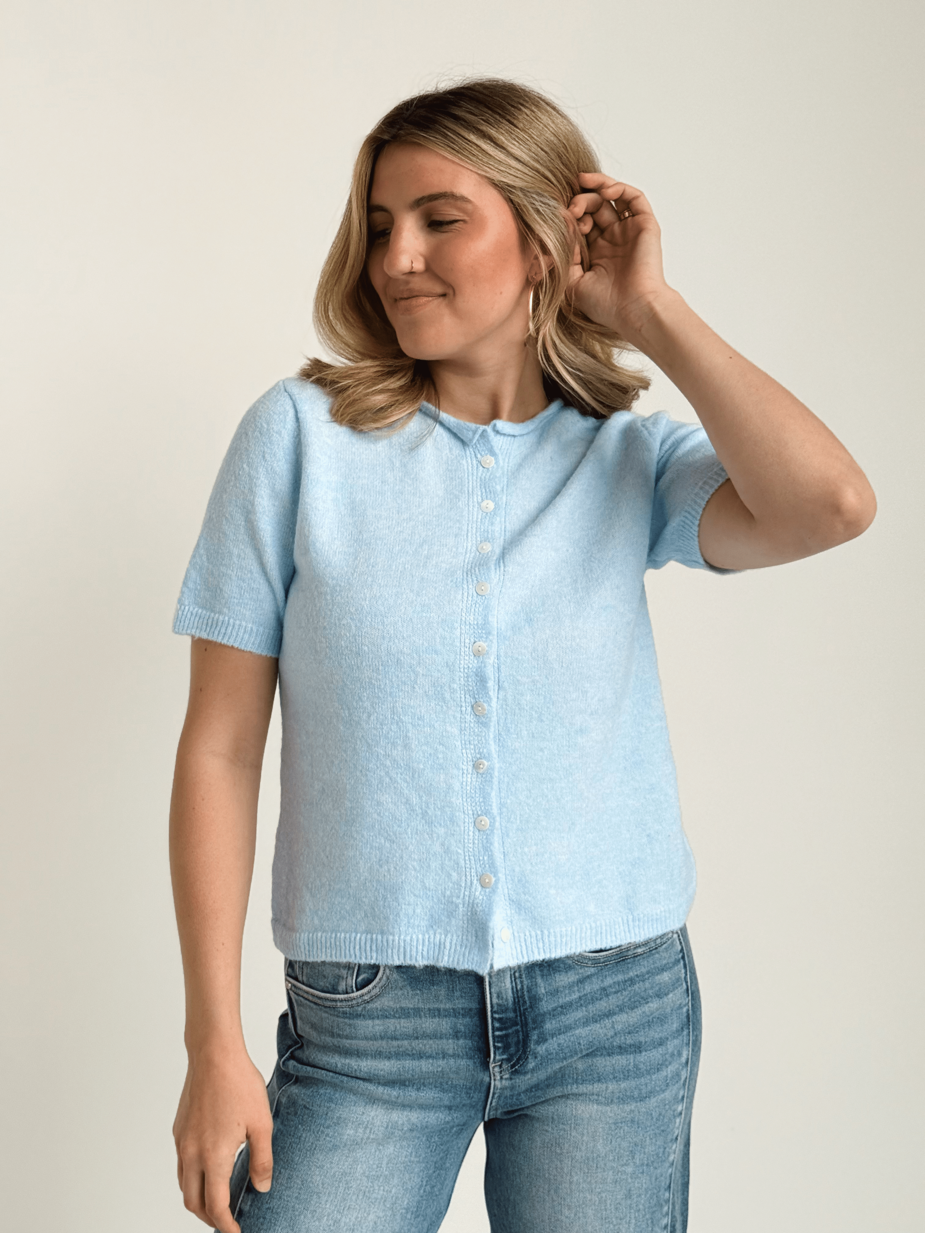 Allie Cardigan - BABY BLUE - willows clothing Cardigan