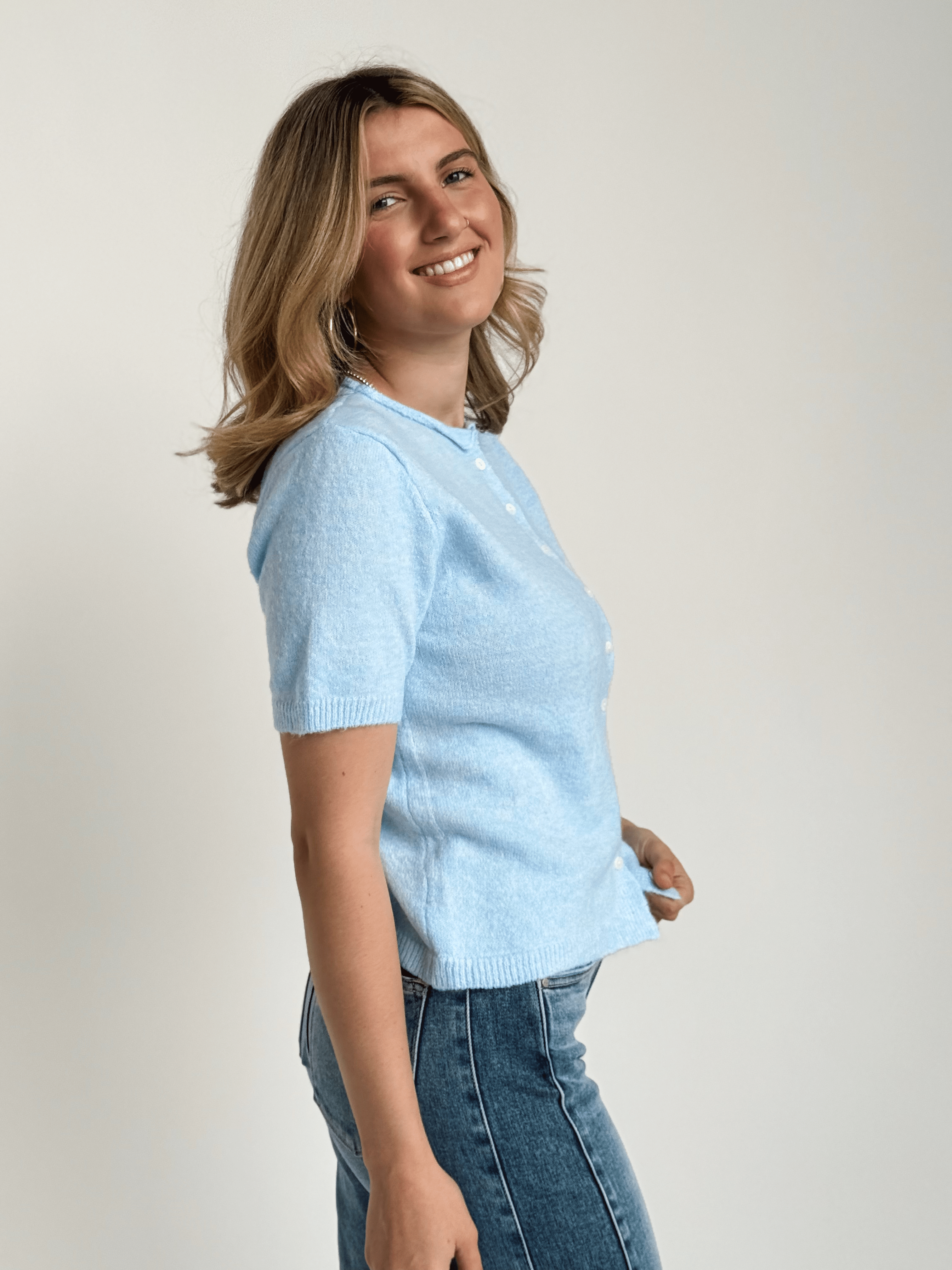 Allie Cardigan - BABY BLUE - willows clothing Cardigan