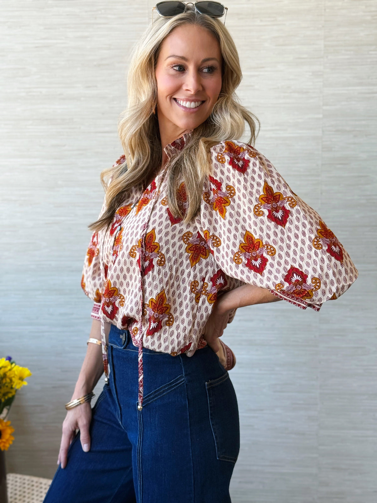 Amber Sky Blouse - RUST - willows clothing BLOUSE