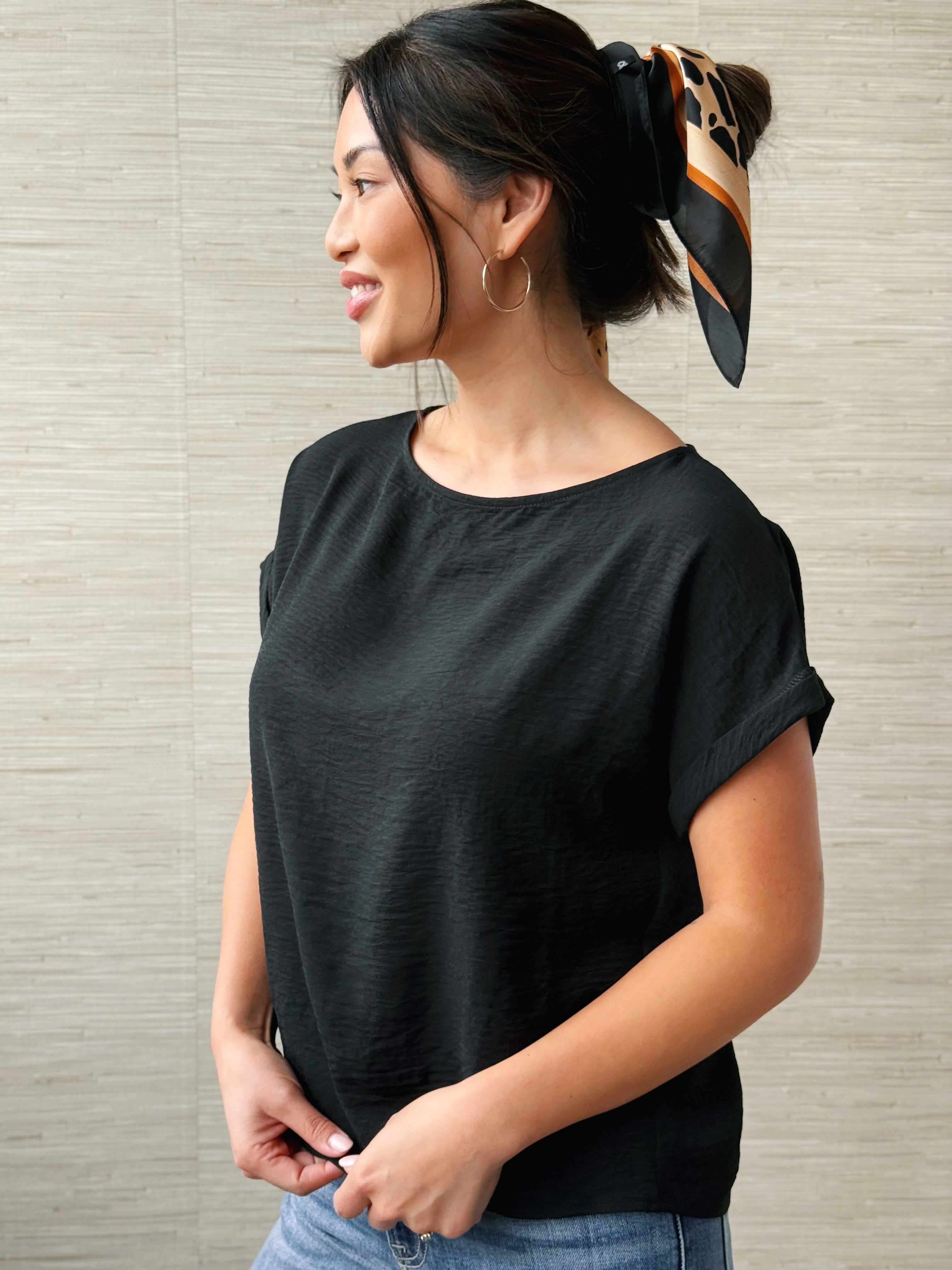 Amberly Top - BLACK - willows clothing S/S SHIRT