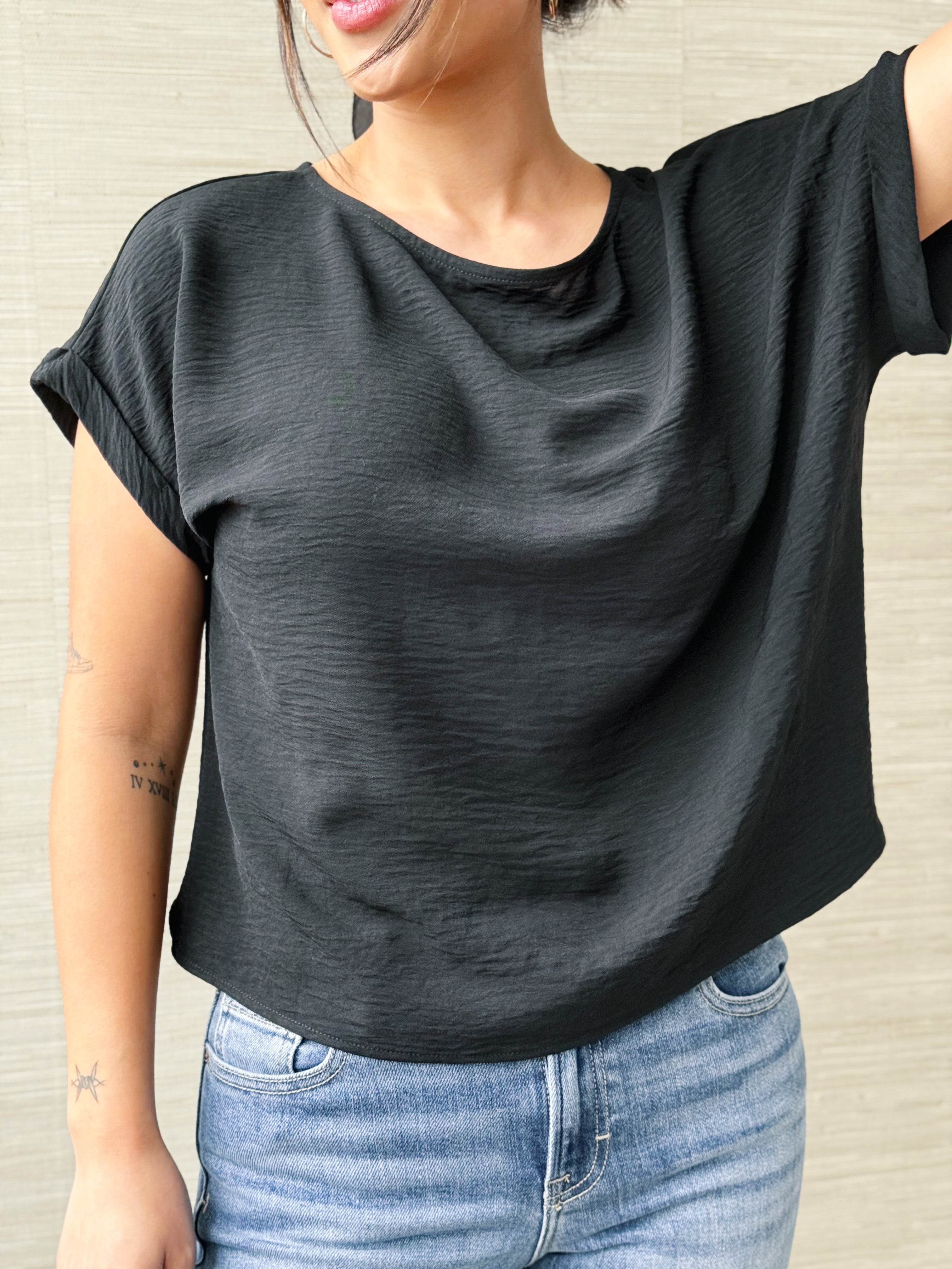 Amberly Top - BLACK - willows clothing S/S SHIRT