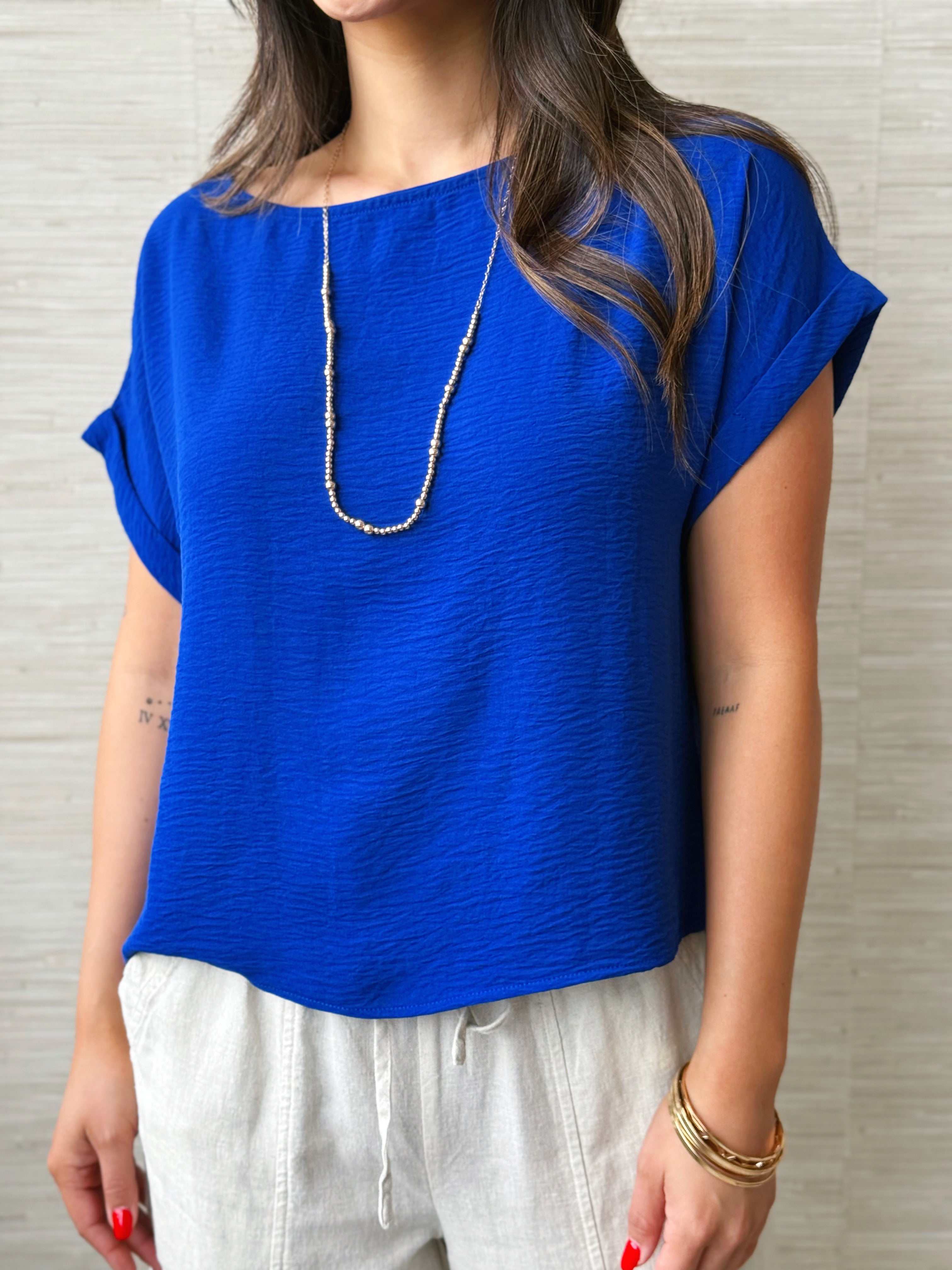 Amberly Top - ROYAL BLUE - willows clothing BLOUSE