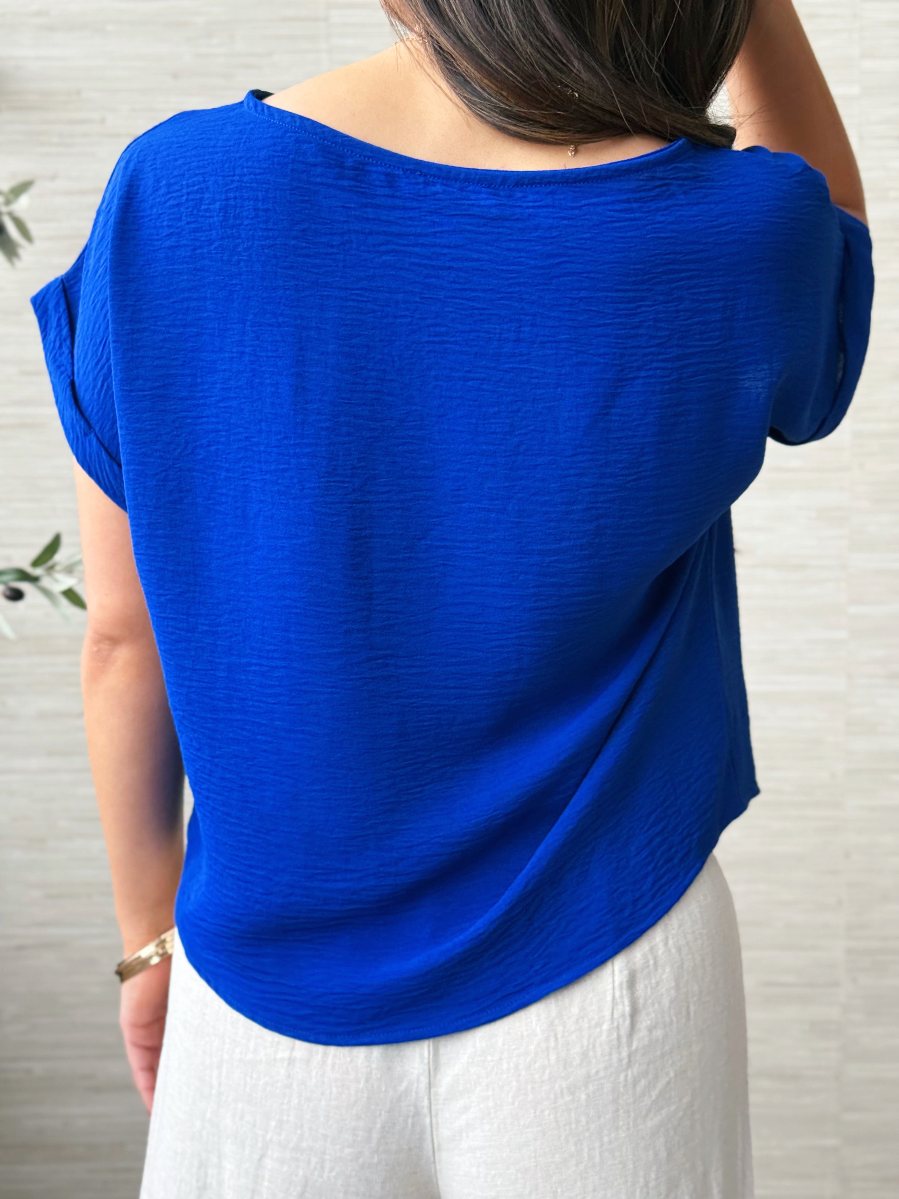 Amberly Top - ROYAL BLUE - willows clothing BLOUSE
