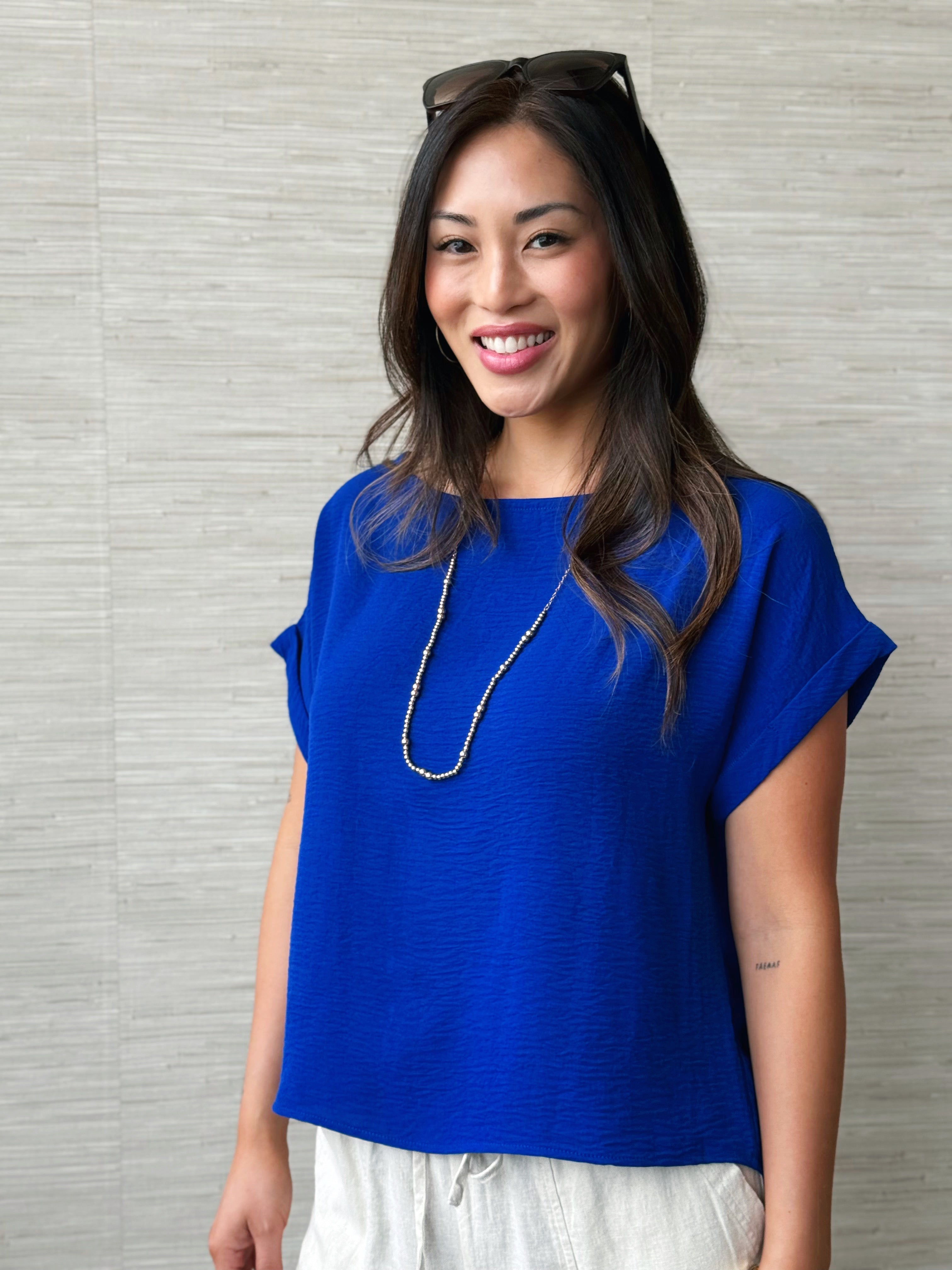 Amberly Top - ROYAL BLUE - willows clothing BLOUSE