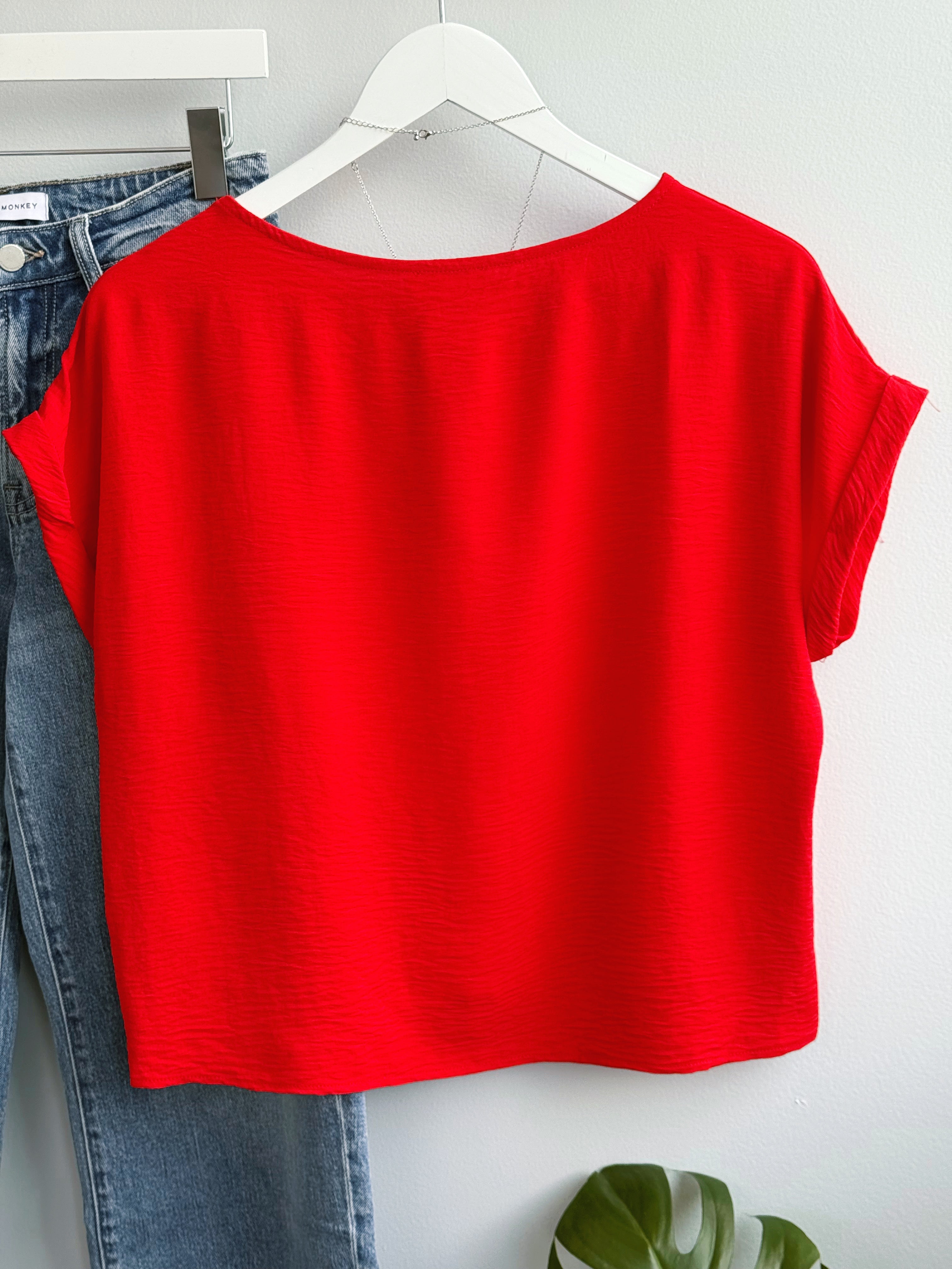 Amberly Top - TOMATO - willows clothing S/S SHIRT