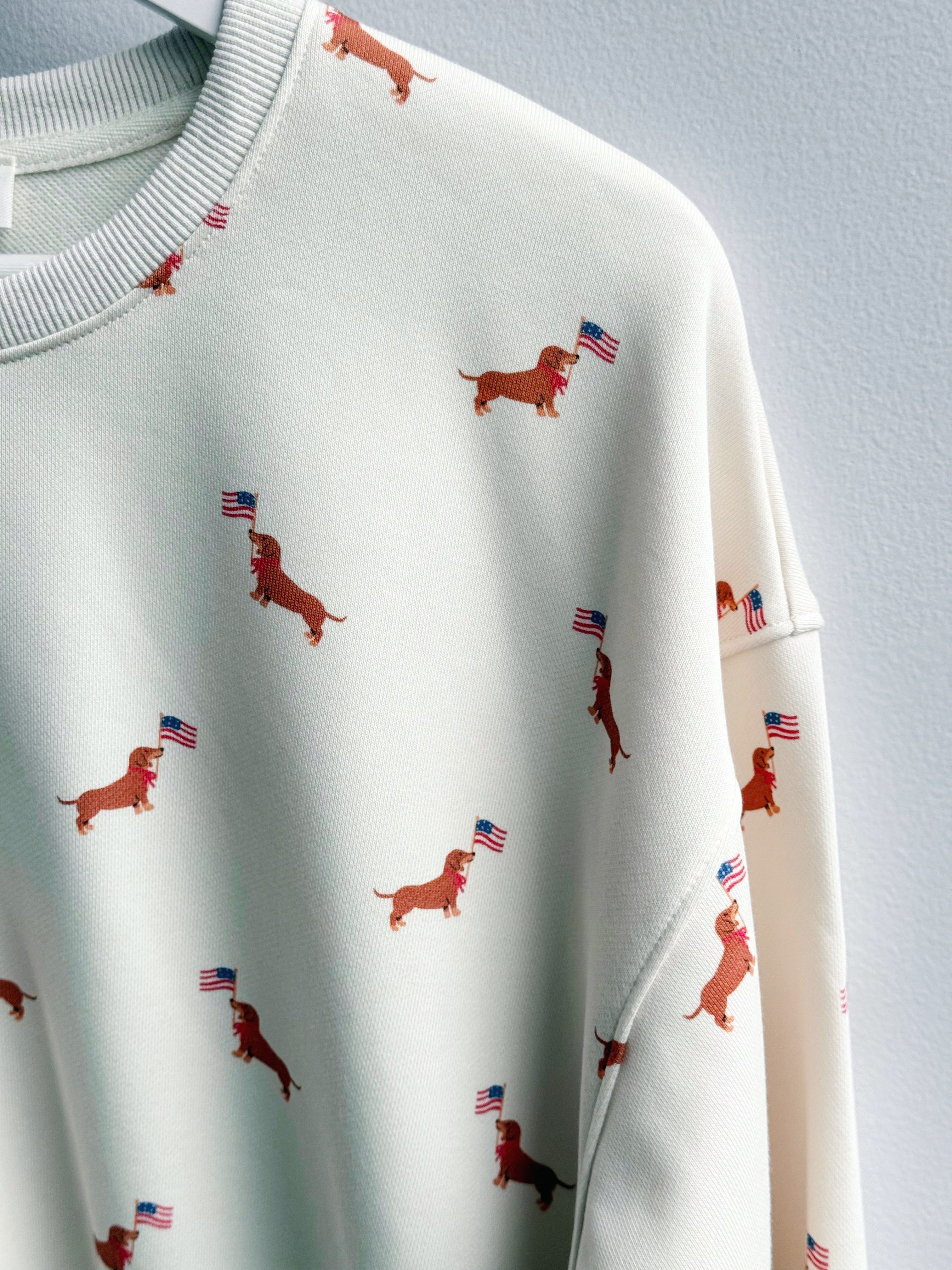 American Doxie Sweatshirt - CREAM - willows clothing SWEATSHIRT