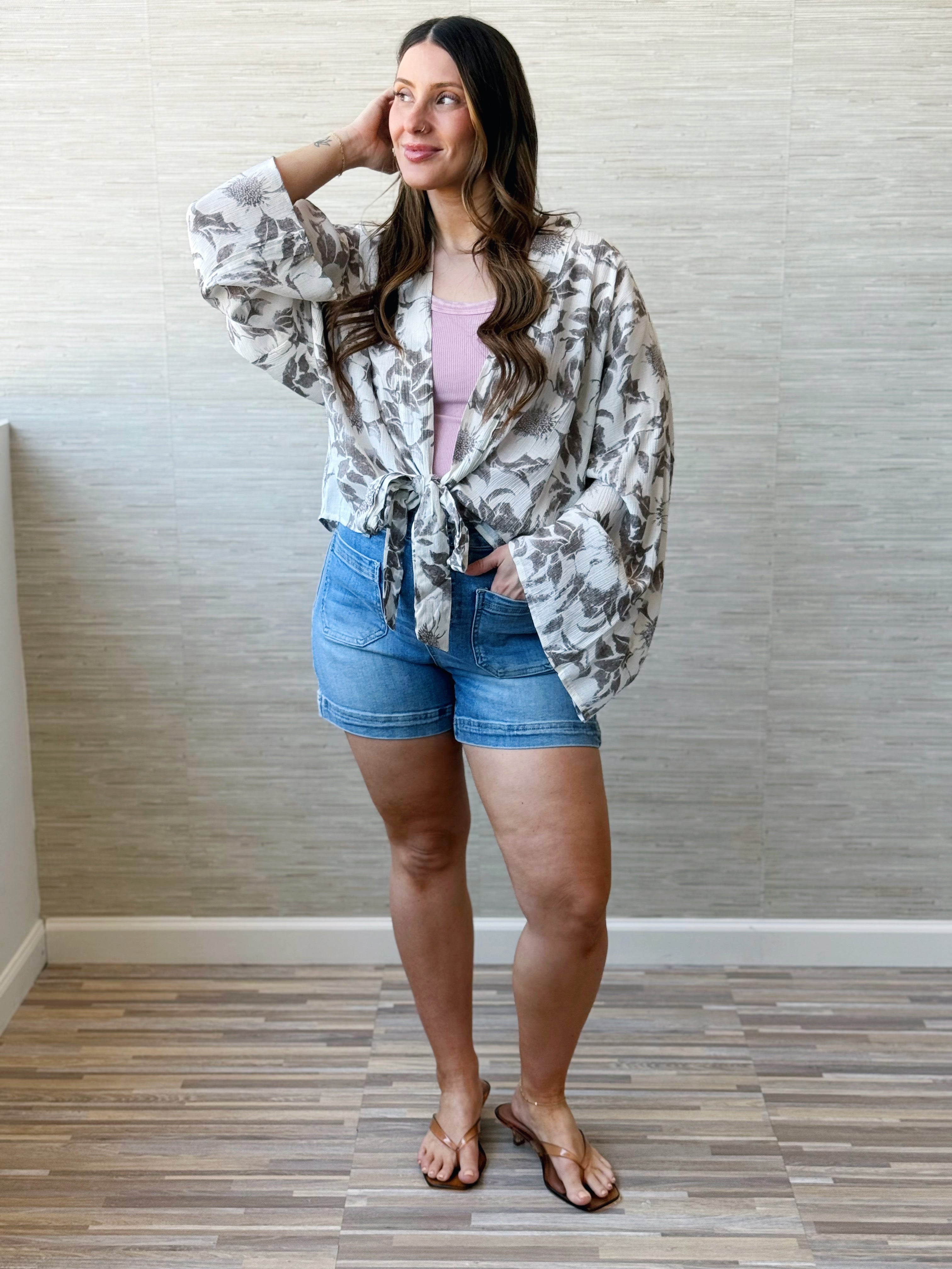 Andrea Wrap - CHARCOAL - willows clothing BLOUSE