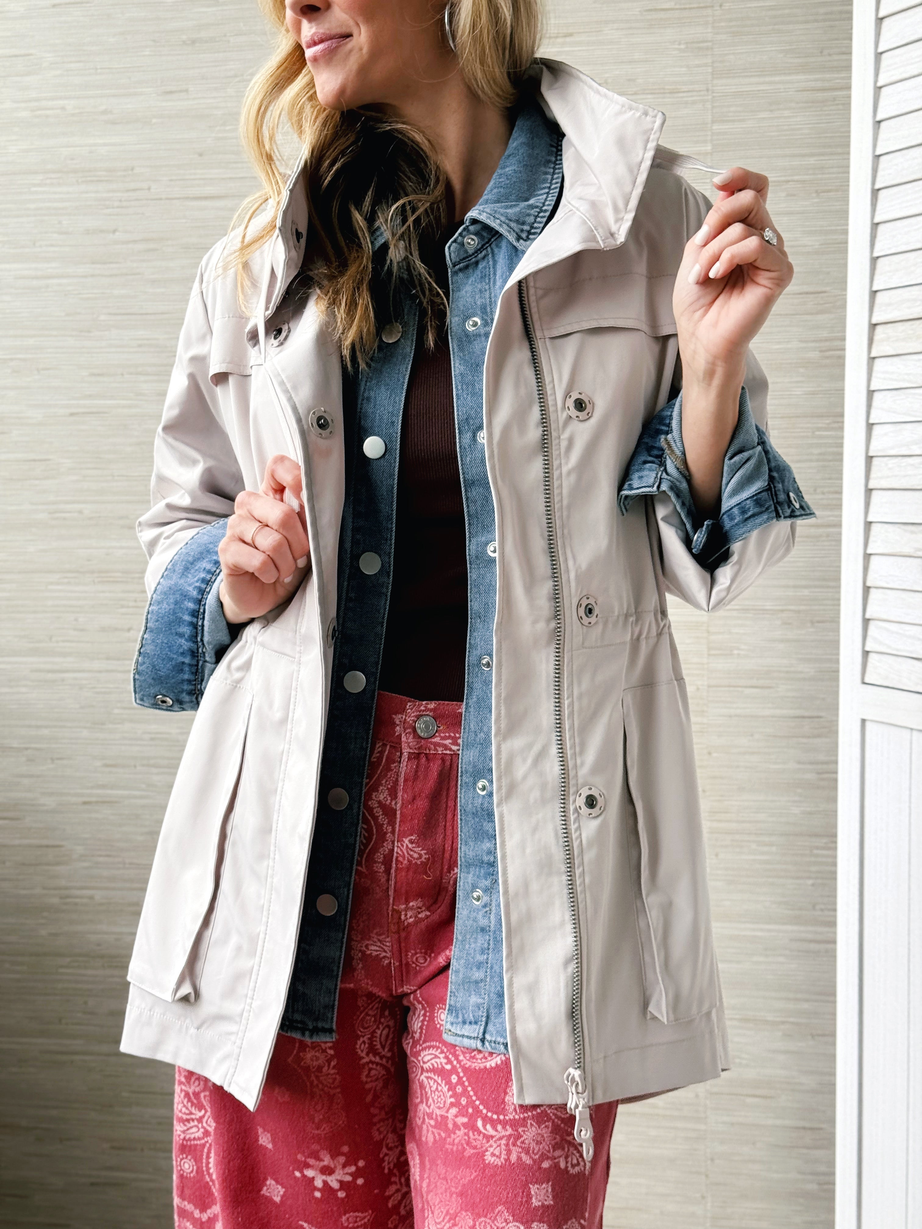 Anorak Crinkle Jacket - BONE - willows clothing JACKET