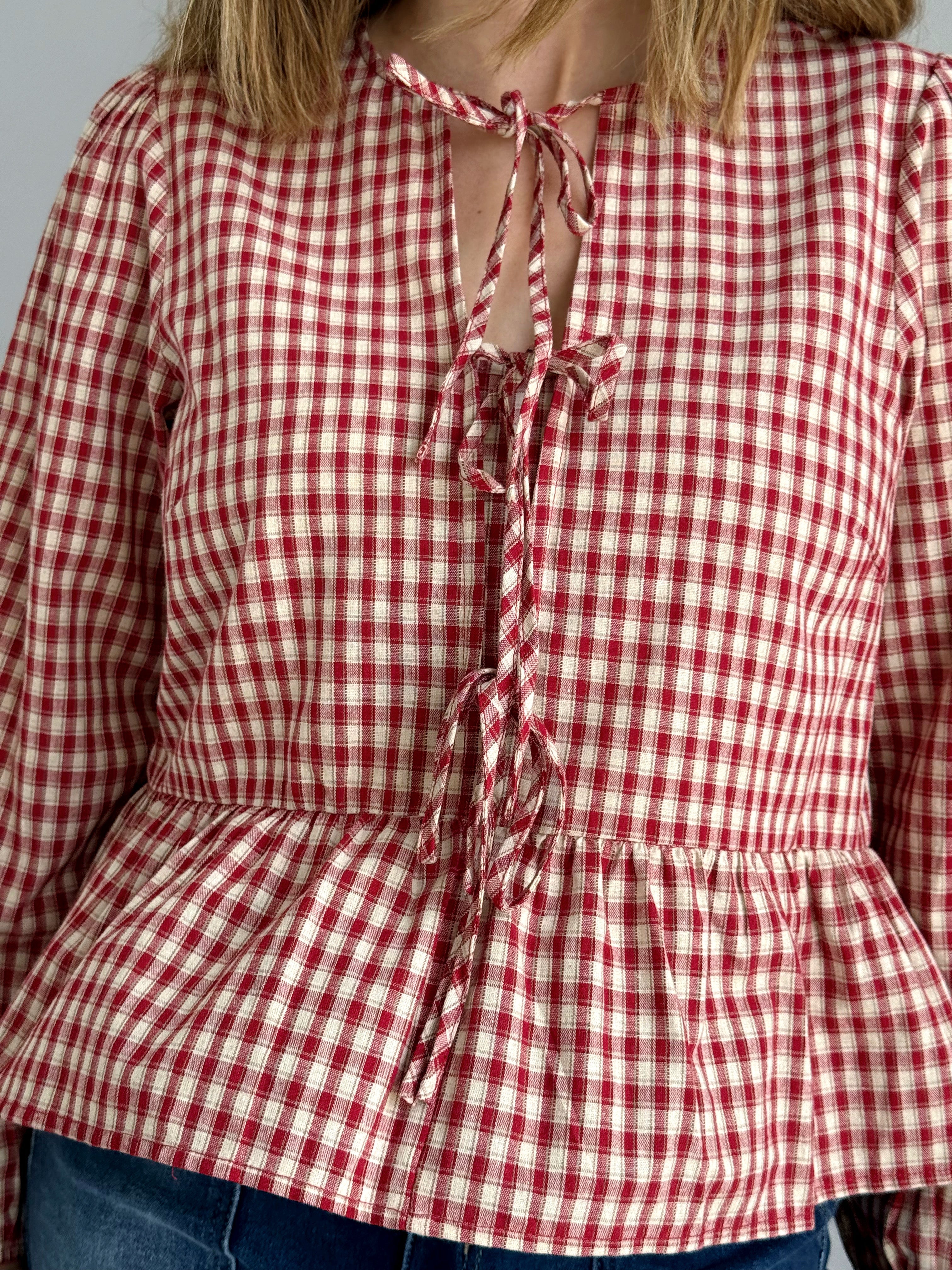Apple Orchard Blouse - CREAM/RED - willows clothing BLOUSE
