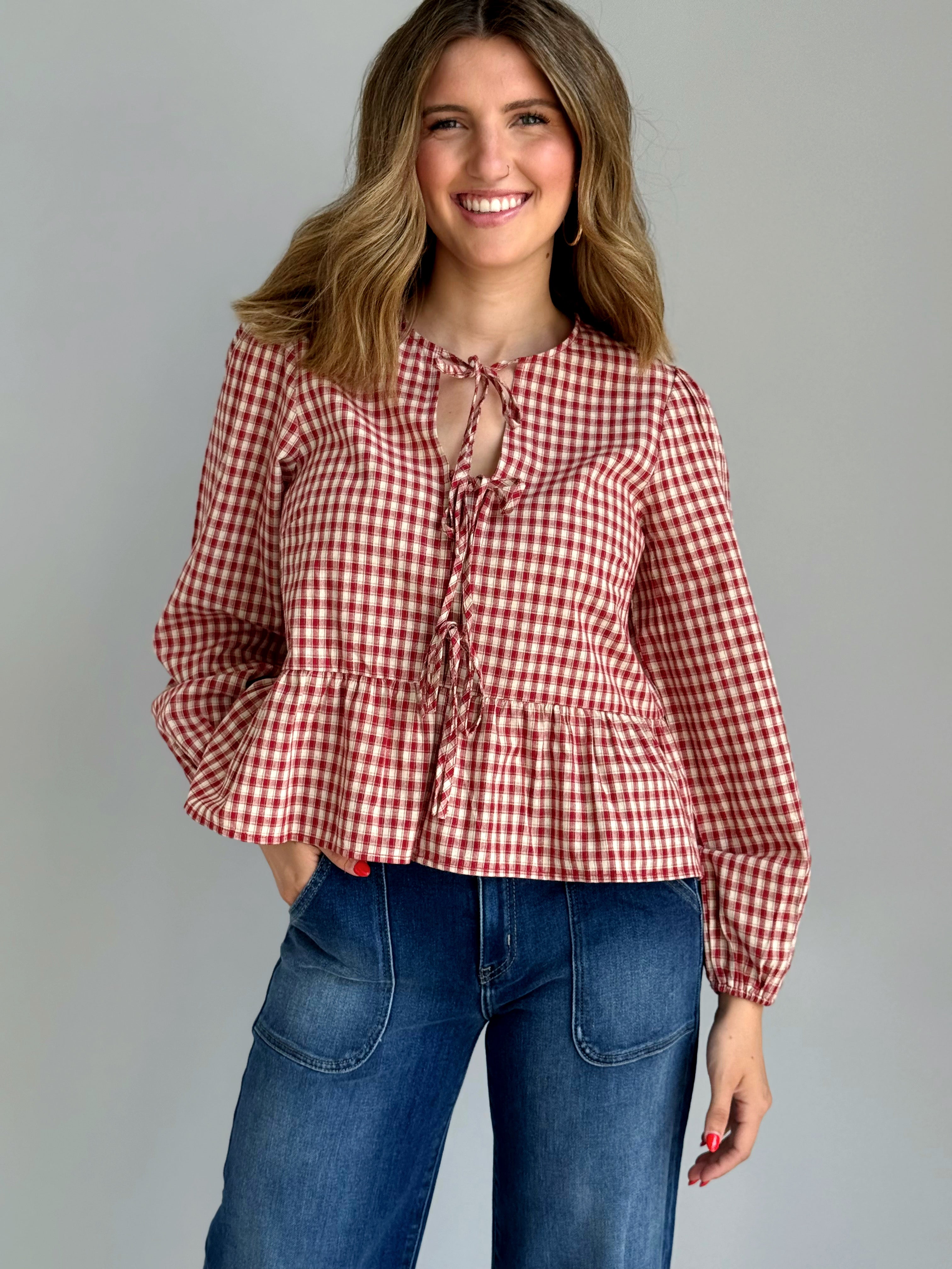 Apple Orchard Blouse - CREAM/RED - willows clothing BLOUSE