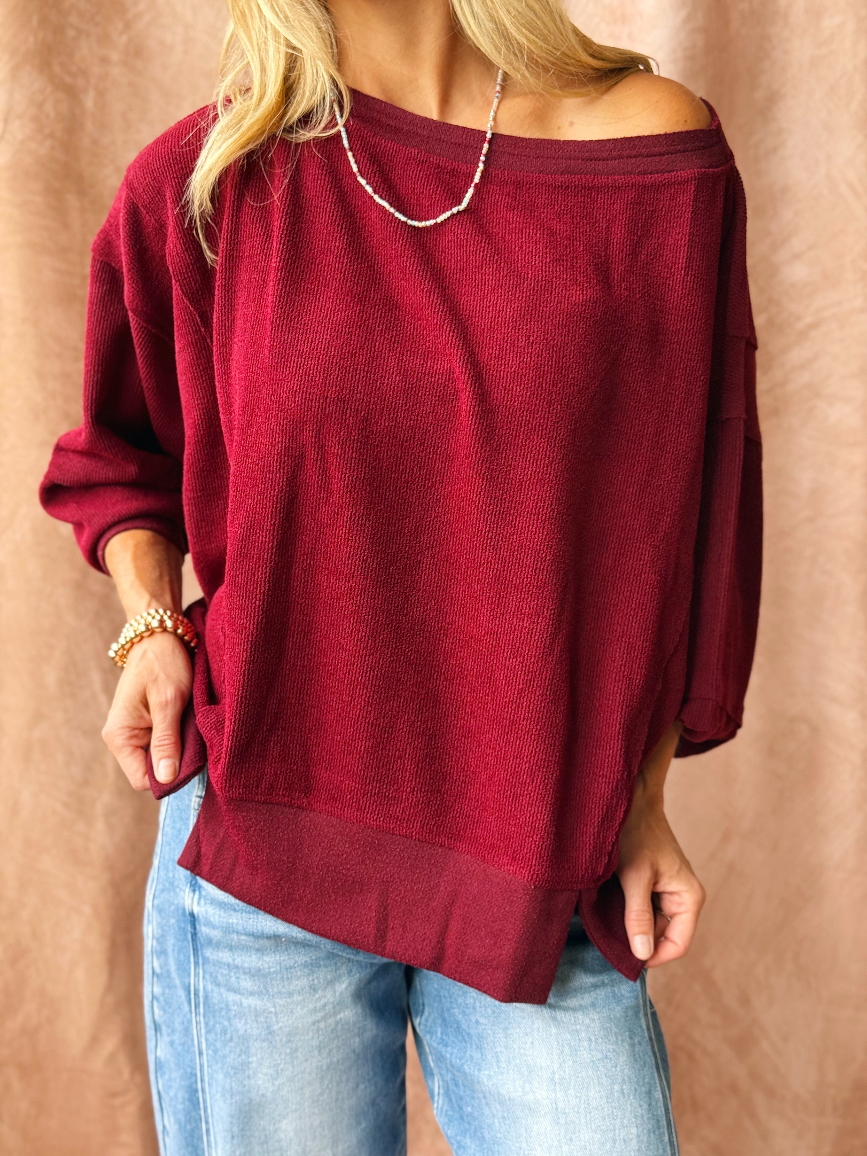 Apple Picker Pullover - OXBLOOD - willows clothing SWEATSHIRT