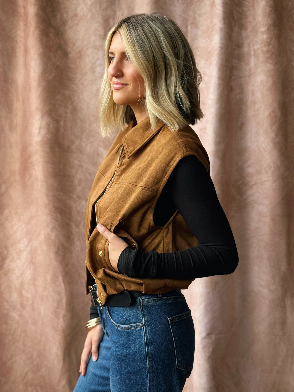 Applewood Vest - CAMEL - willows clothing VEST