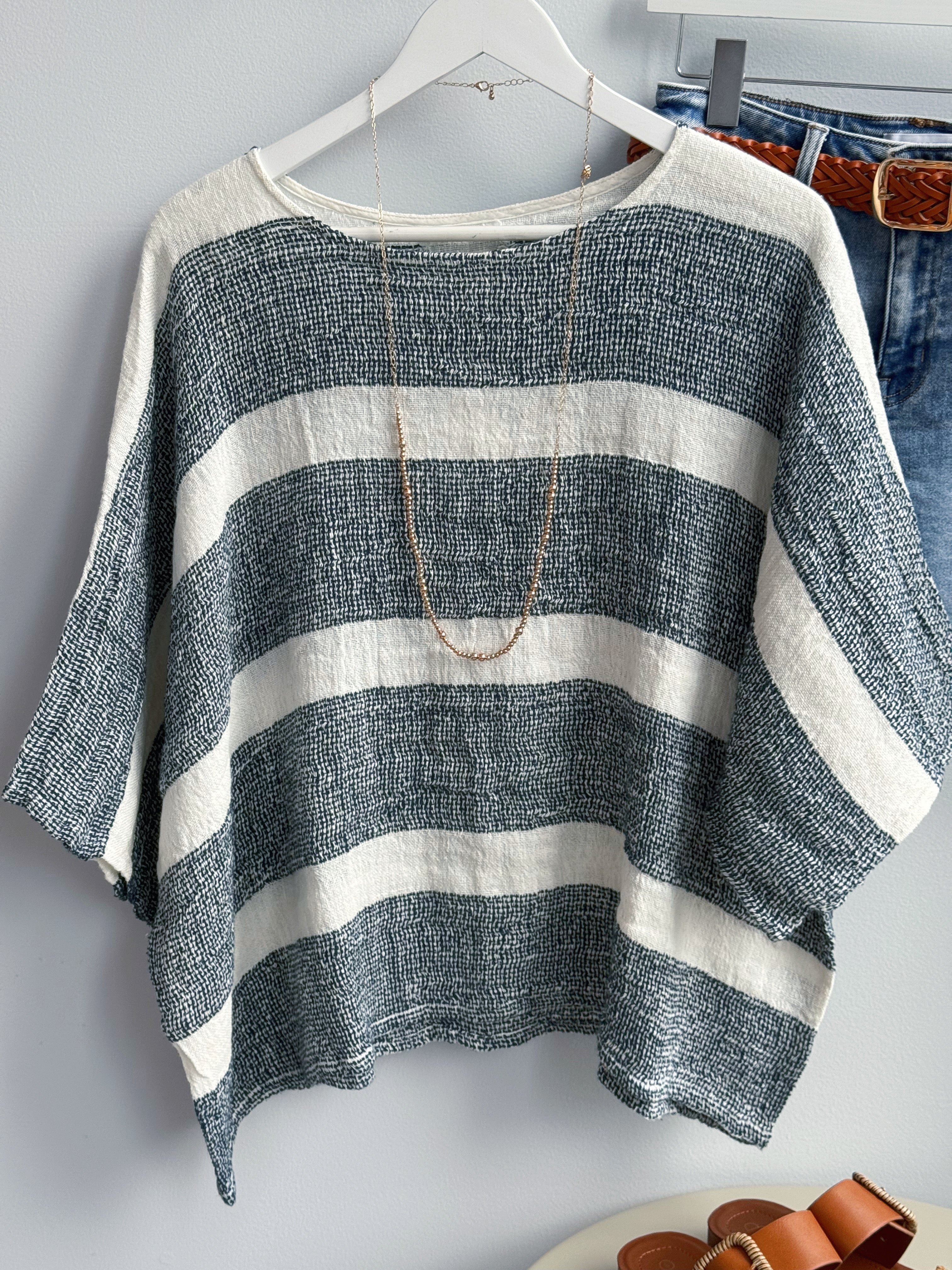 Arasha Top - NAVY - willows clothing S/S SHIRT