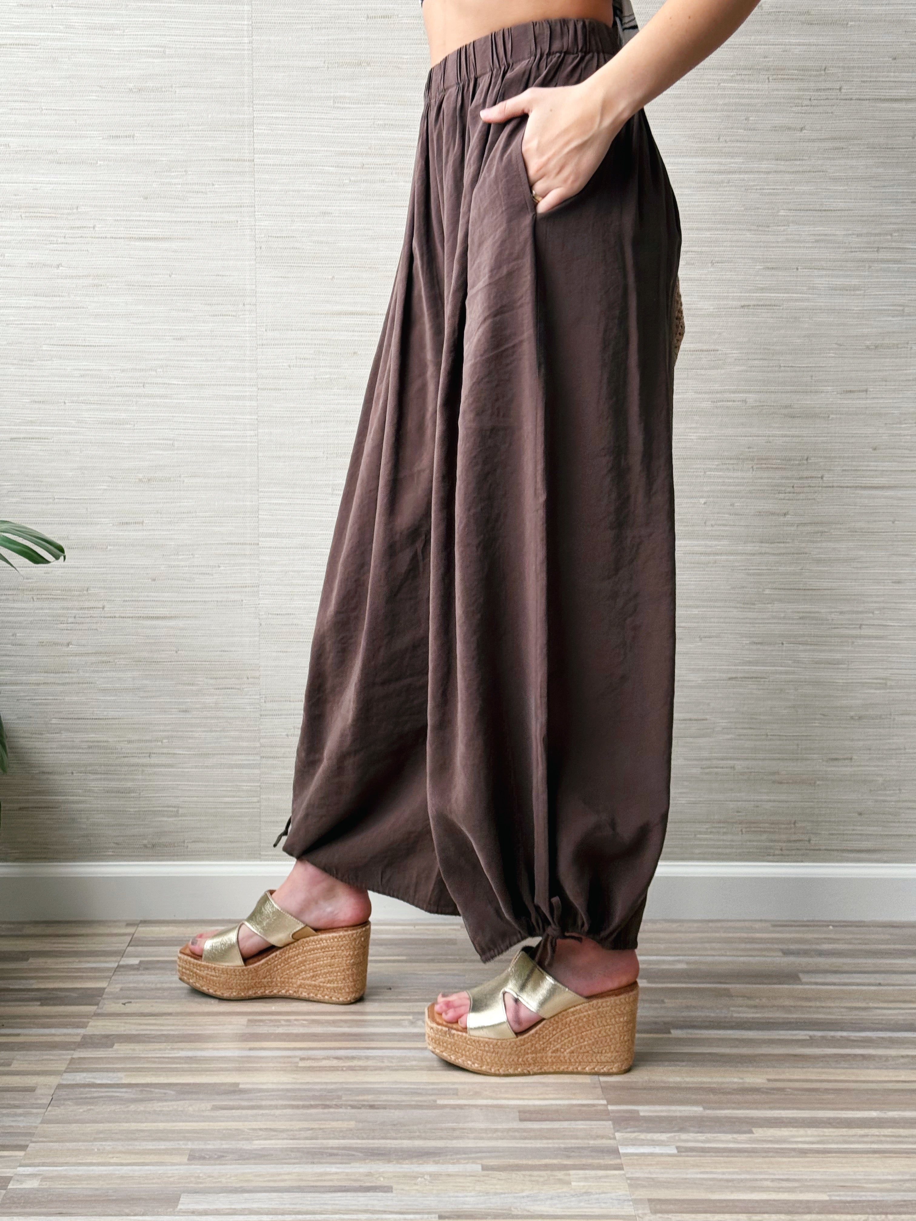 Aria Balloon Pant - CHOCOLATE - willows clothing PANTS