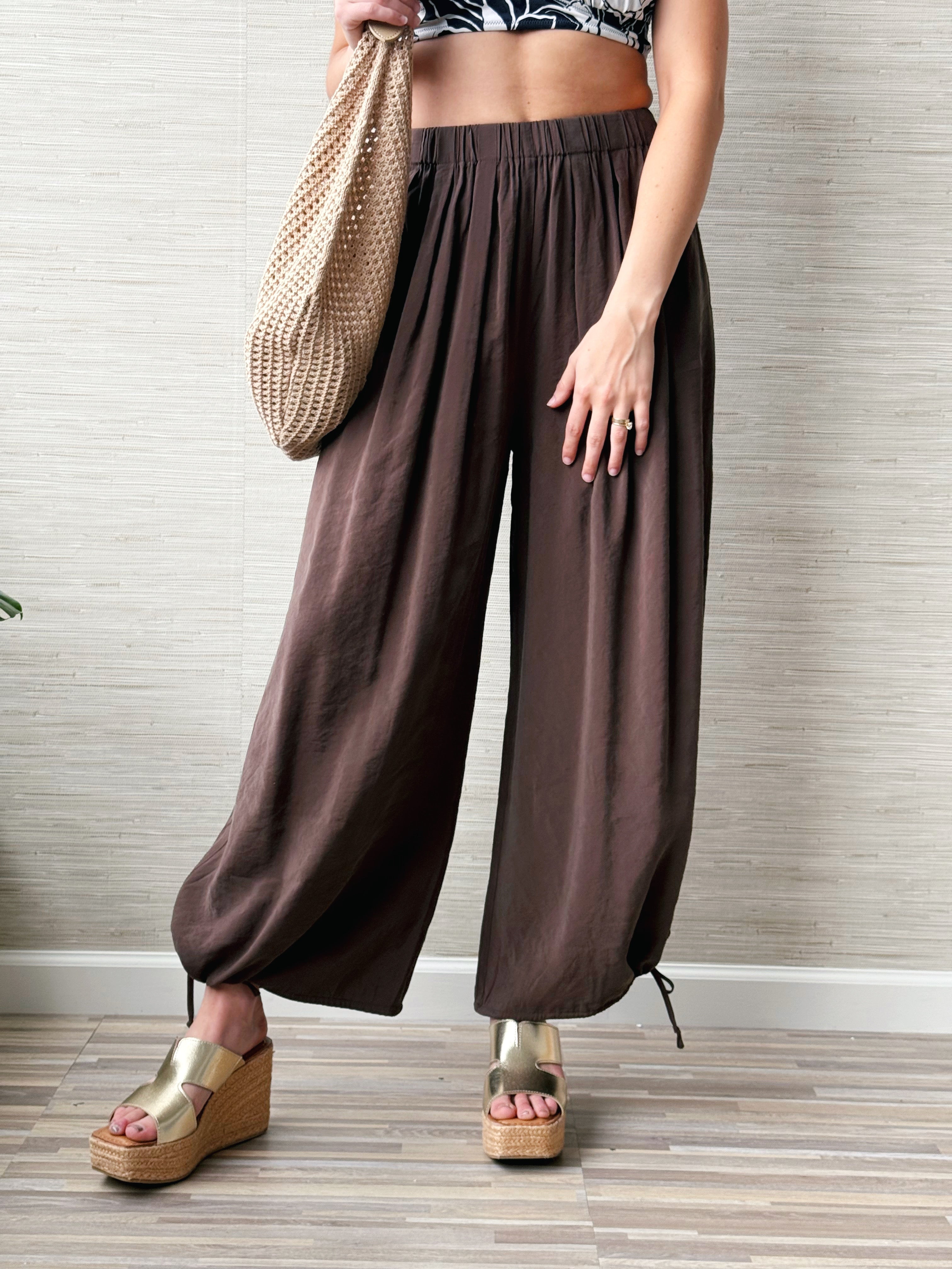 Aria Balloon Pant - CHOCOLATE - willows clothing PANTS