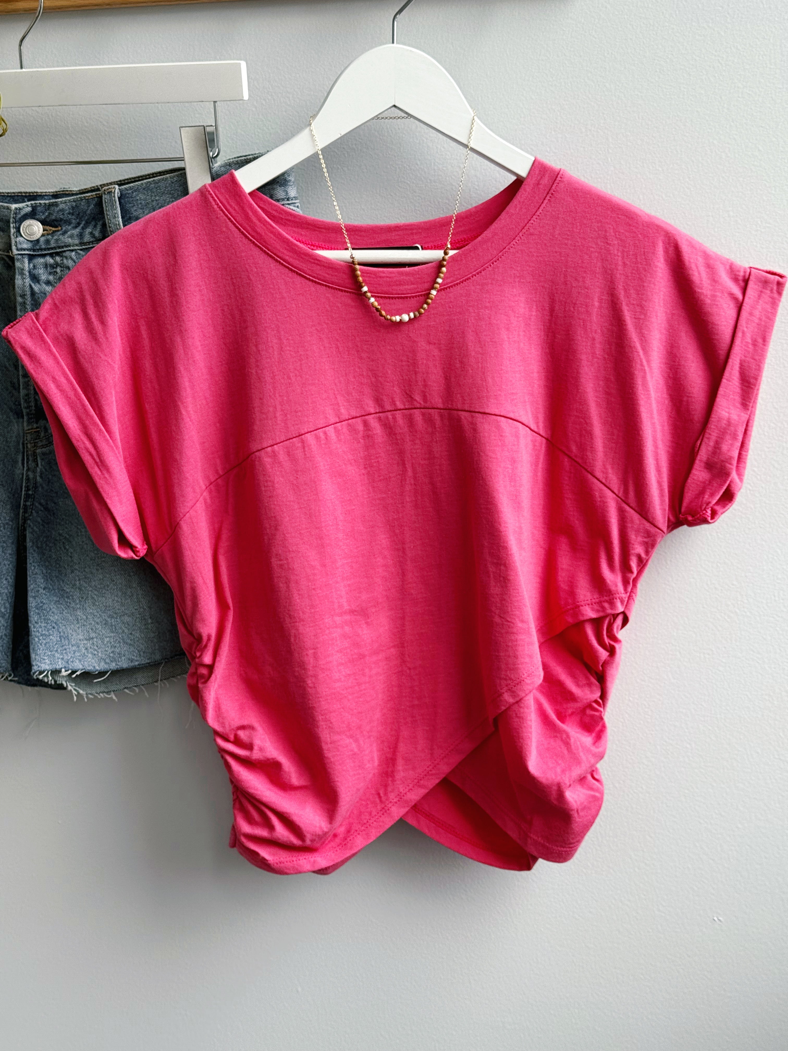 Aria Tee - FUCHSIA - willows clothing S/S SHIRT