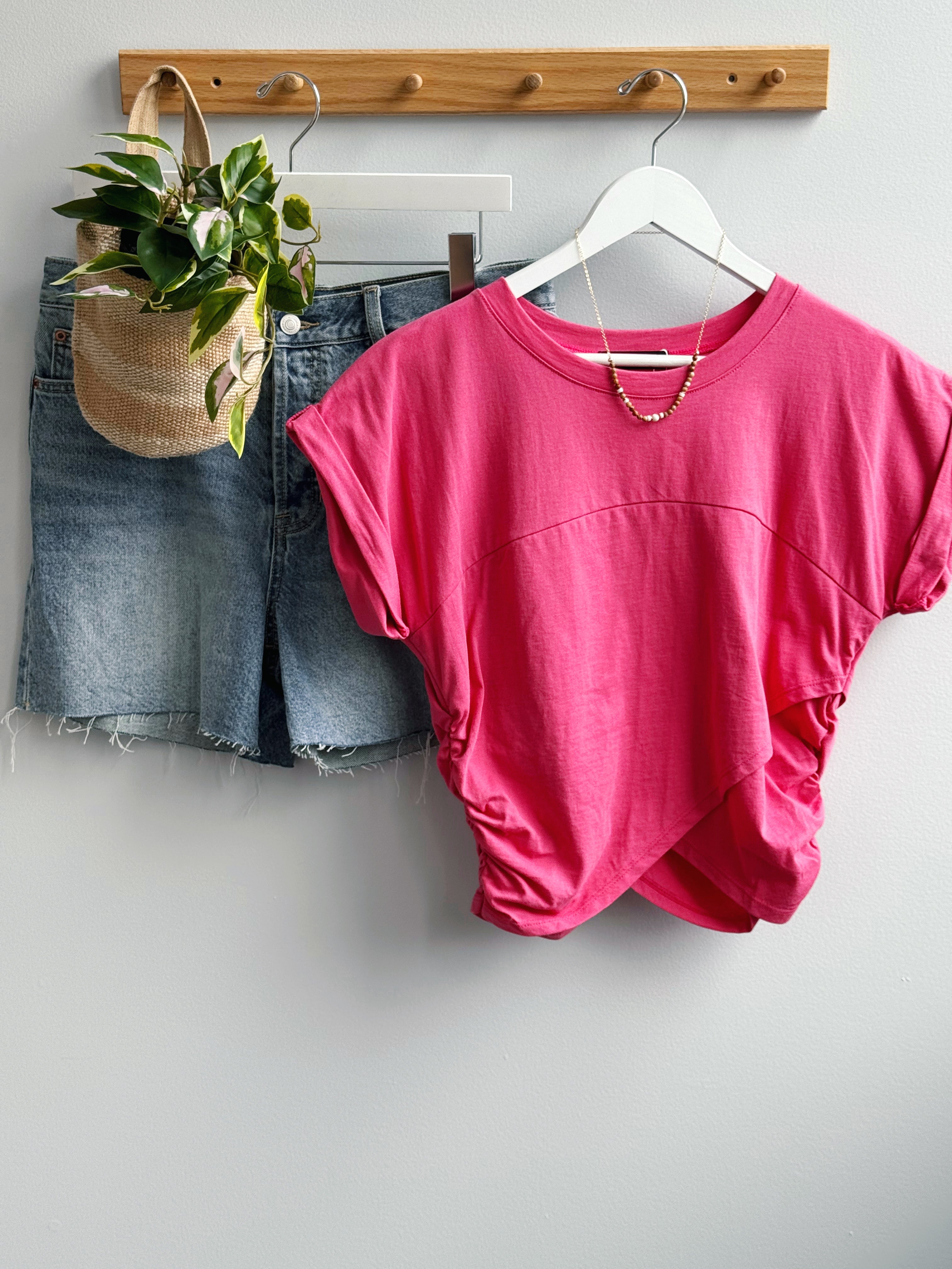 Aria Tee - FUCHSIA - willows clothing S/S SHIRT