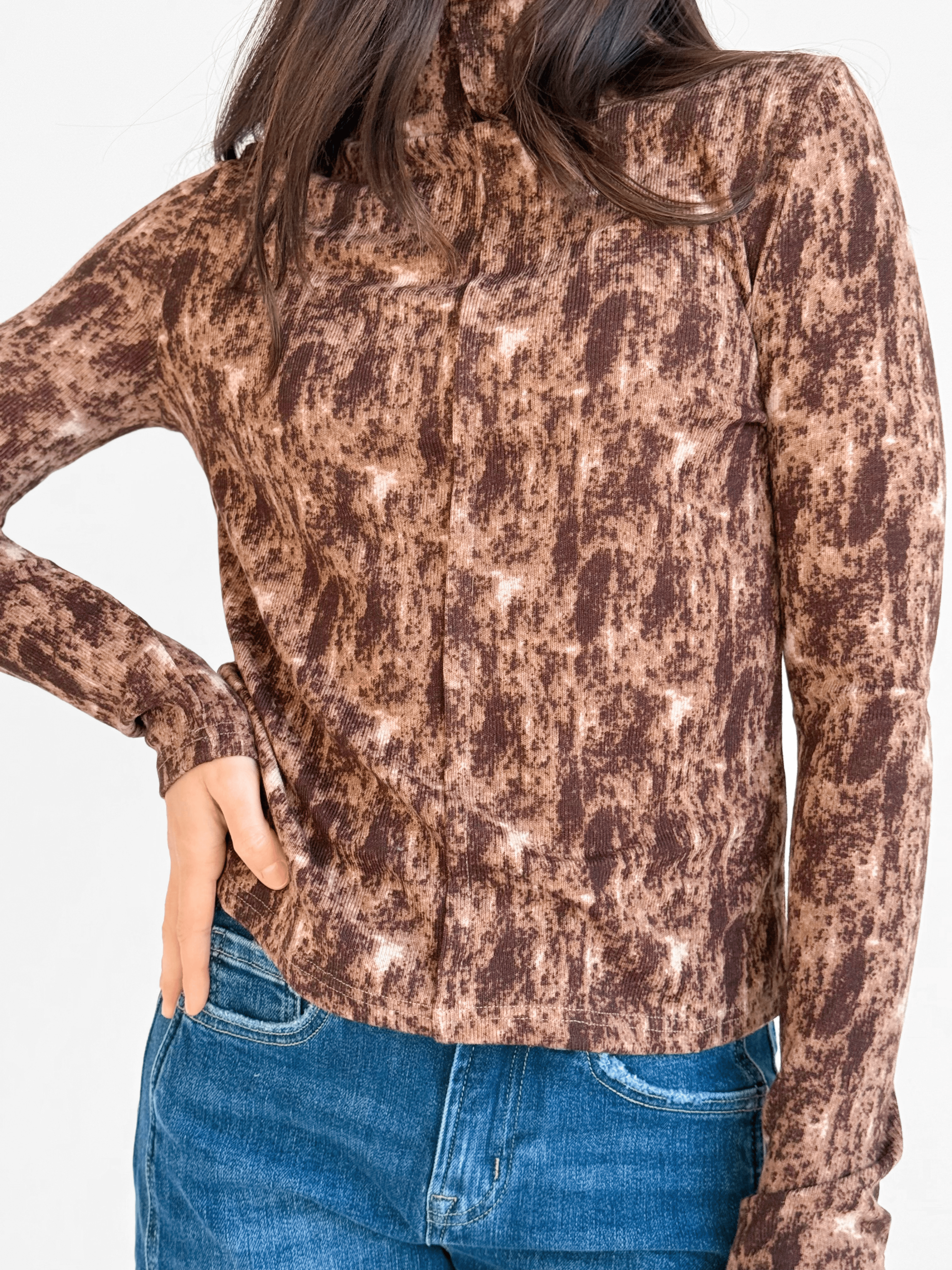 Arlette Top - CHOCOLATE - willows clothing L/S SHIRT