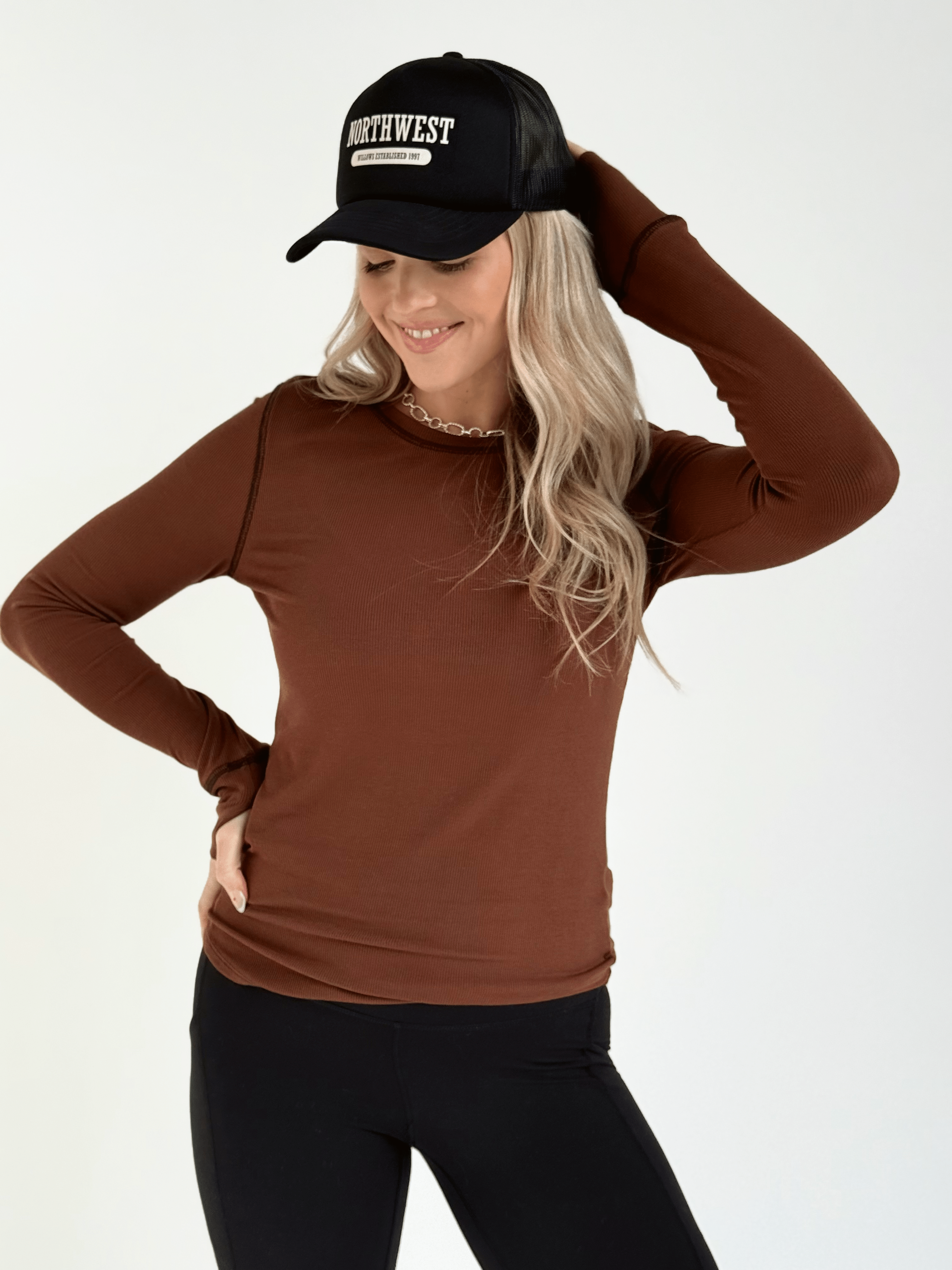 Asher Top - CHOCOLATE - willows clothing L/S SHIRT