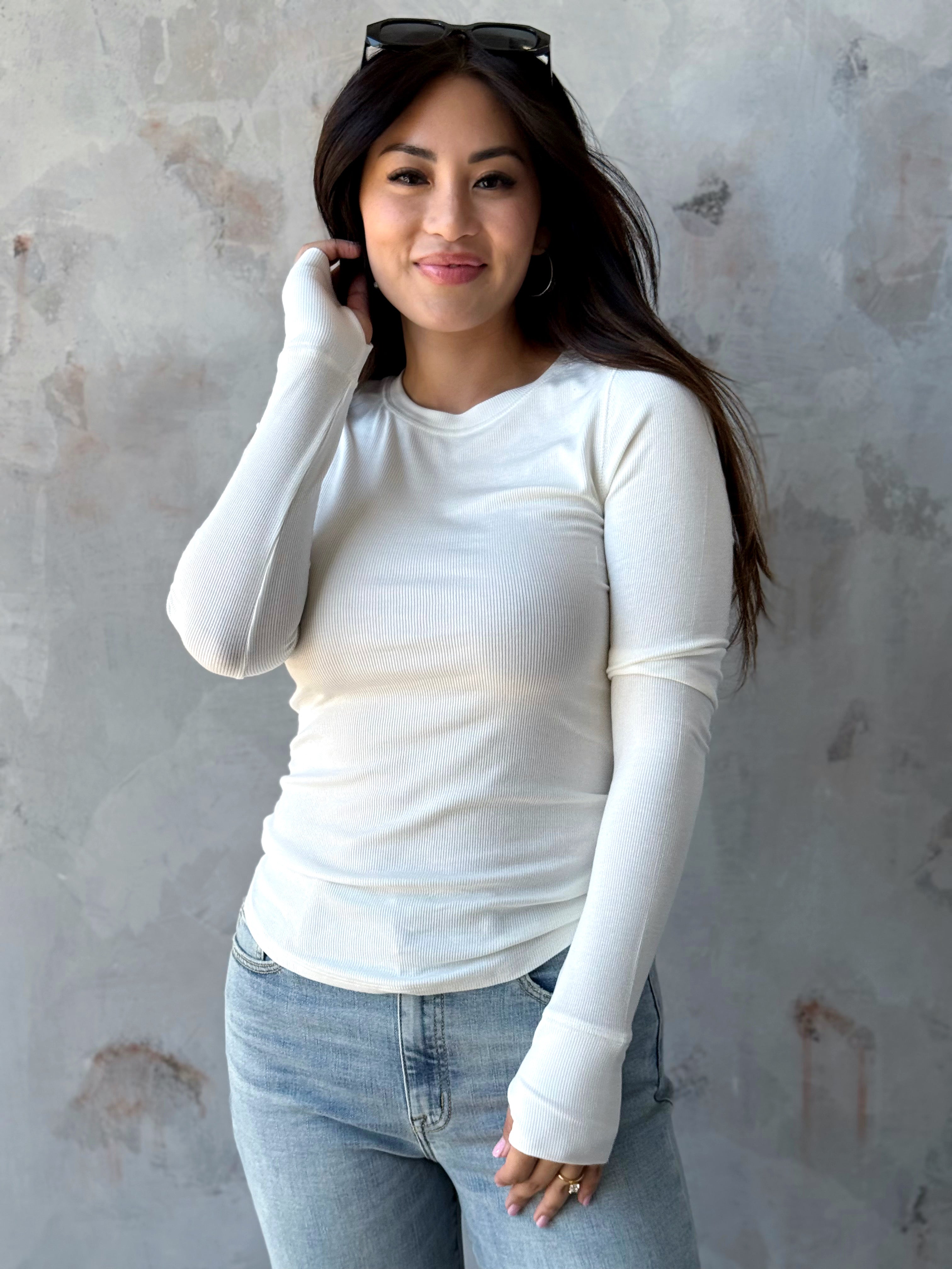 Asher Top - IVORY - willows clothing L/S SHIRT