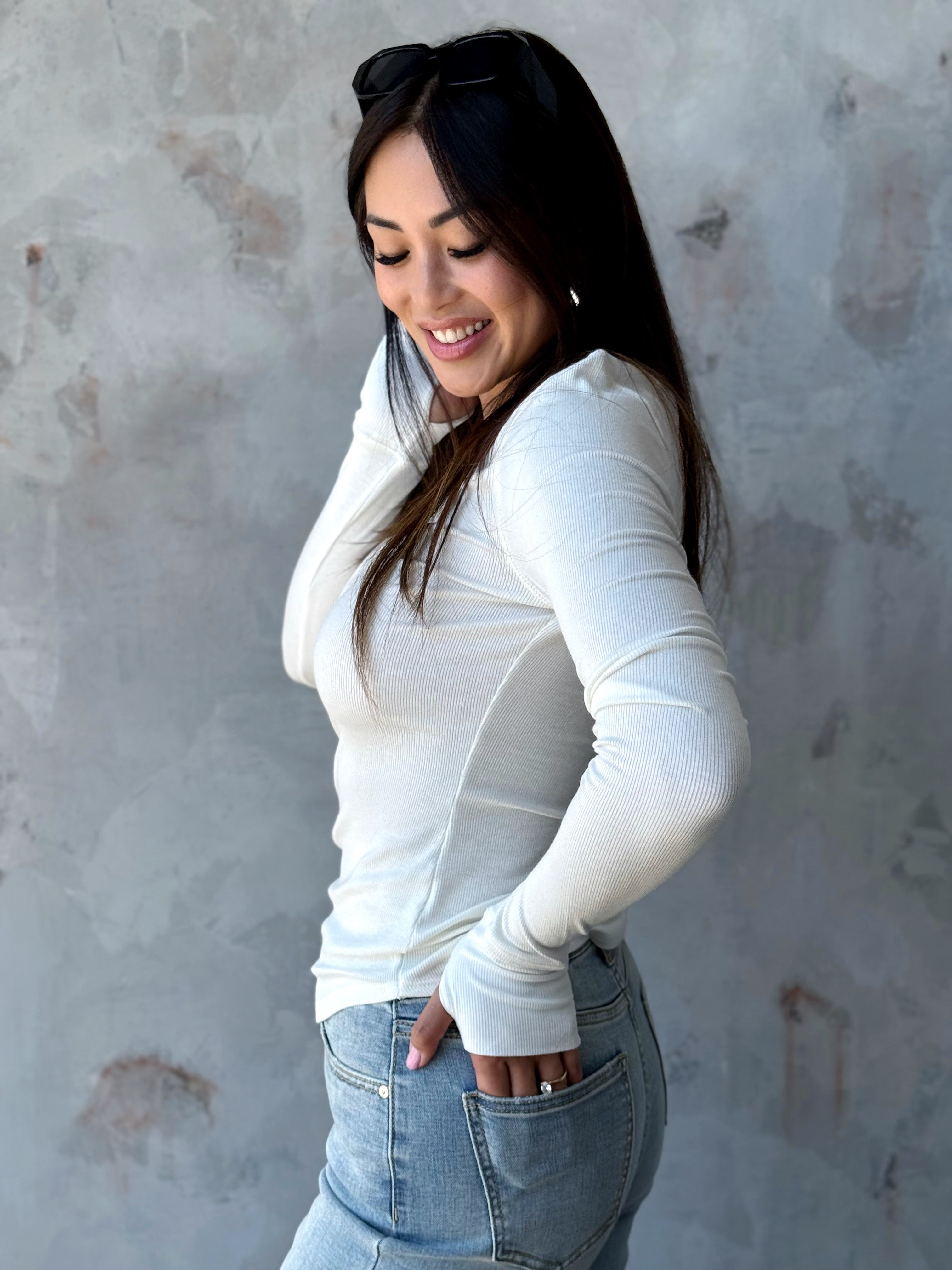 Asher Top - IVORY - willows clothing L/S SHIRT
