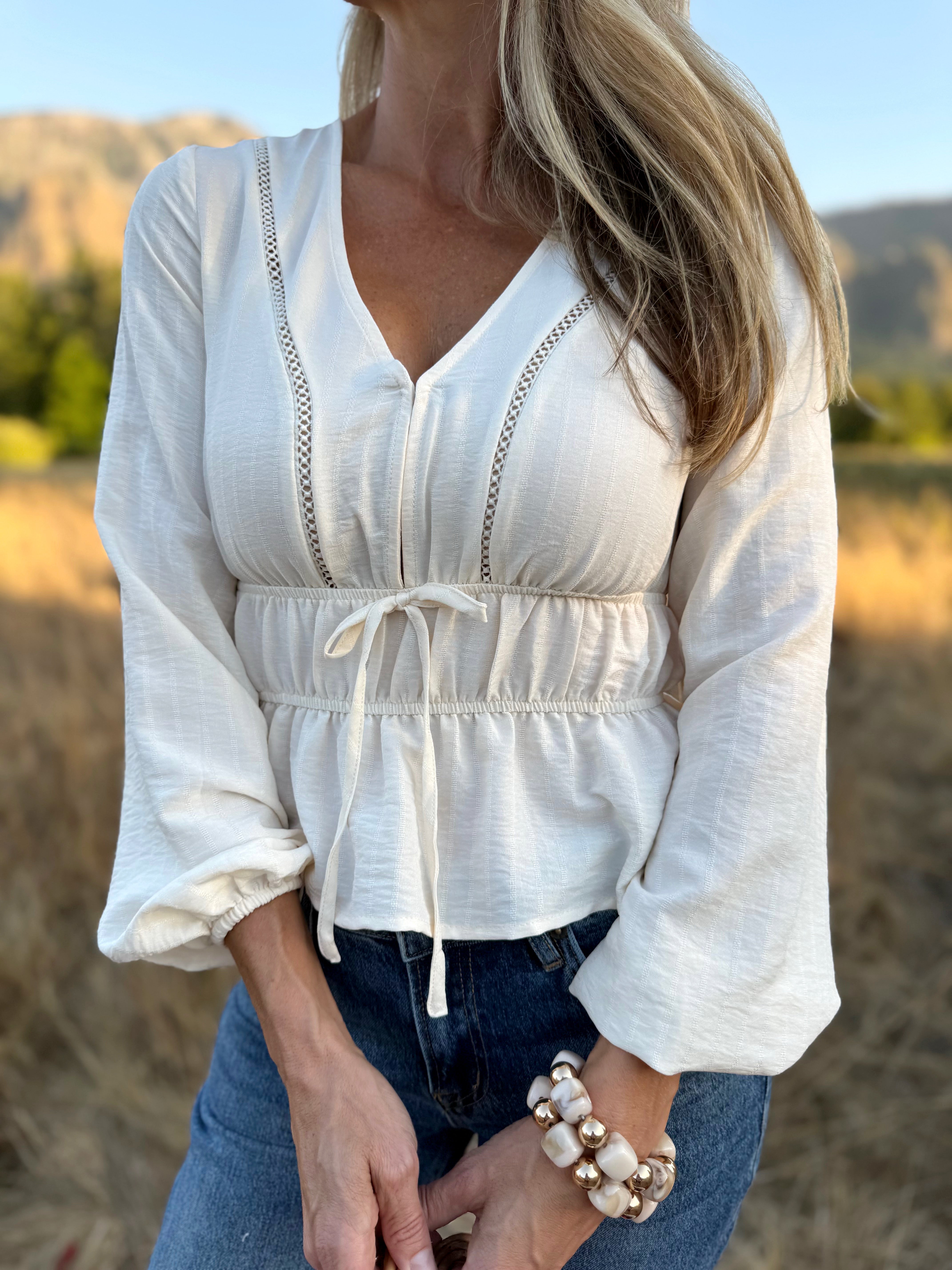 August Blouse - CREAM - willows clothing BLOUSE