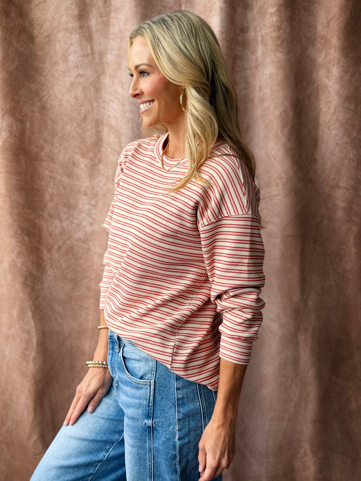 Autumn Punch Top - RED - willows clothing L/S SHIRT