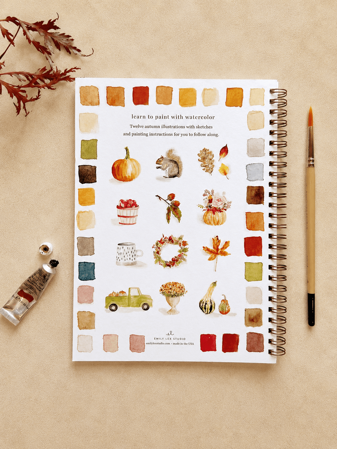 Autumn Watercolor Workbook - willows clothing NOTEBOOKS