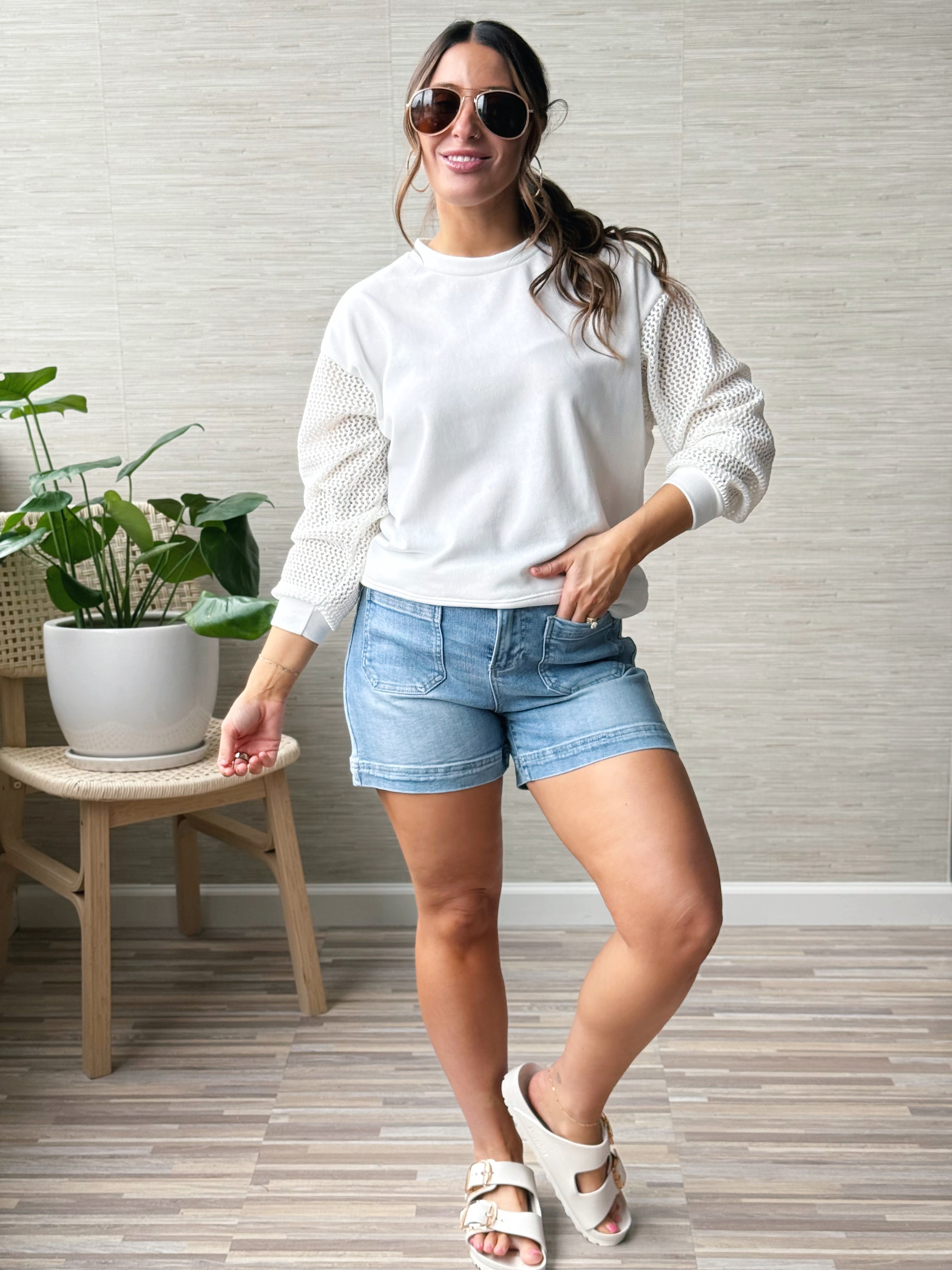 Aveline Top - IVORY - willows clothing L/S SHIRT
