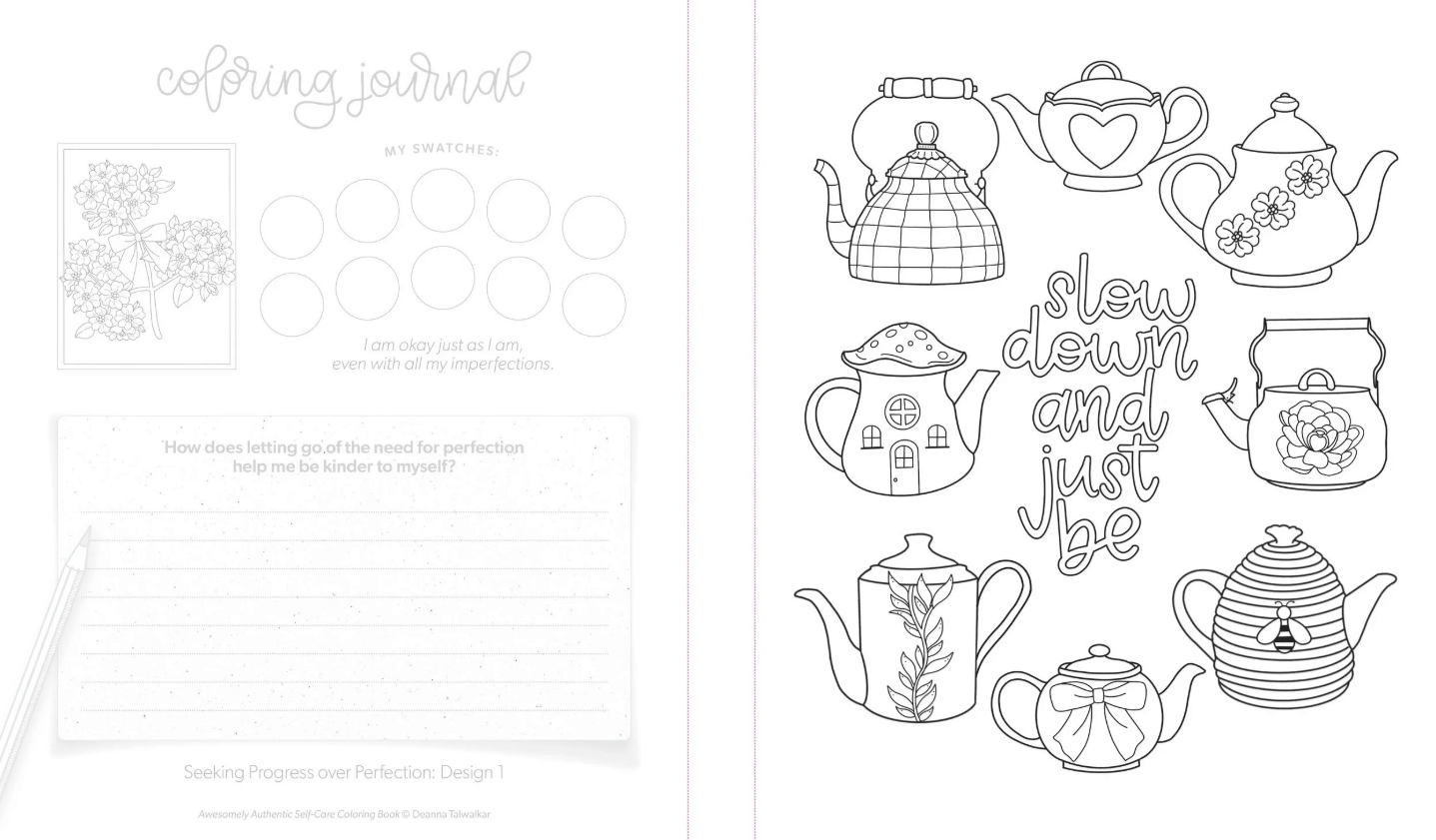 Awesomely Authentic Self - Care Coloring Book - willows clothing NOTEBOOKS