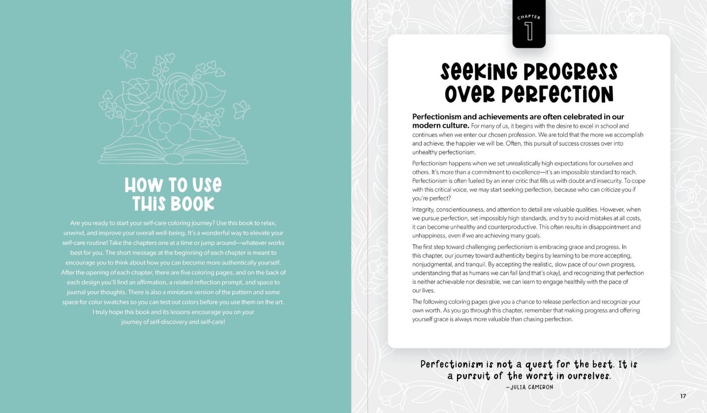 Awesomely Authentic Self - Care Coloring Book - willows clothing NOTEBOOKS