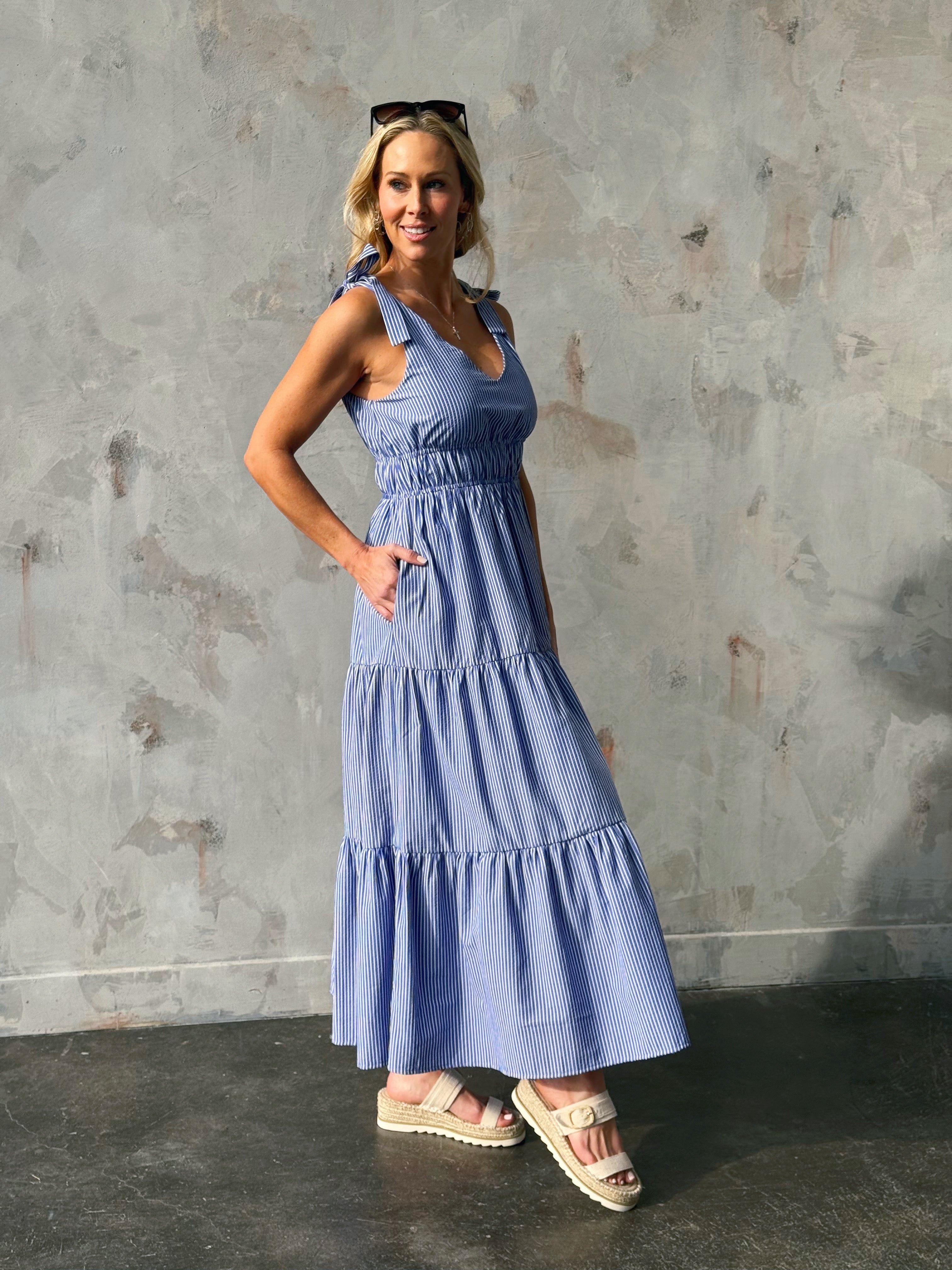 Azure Dress - BLUE - willows clothing MIDI DRESS