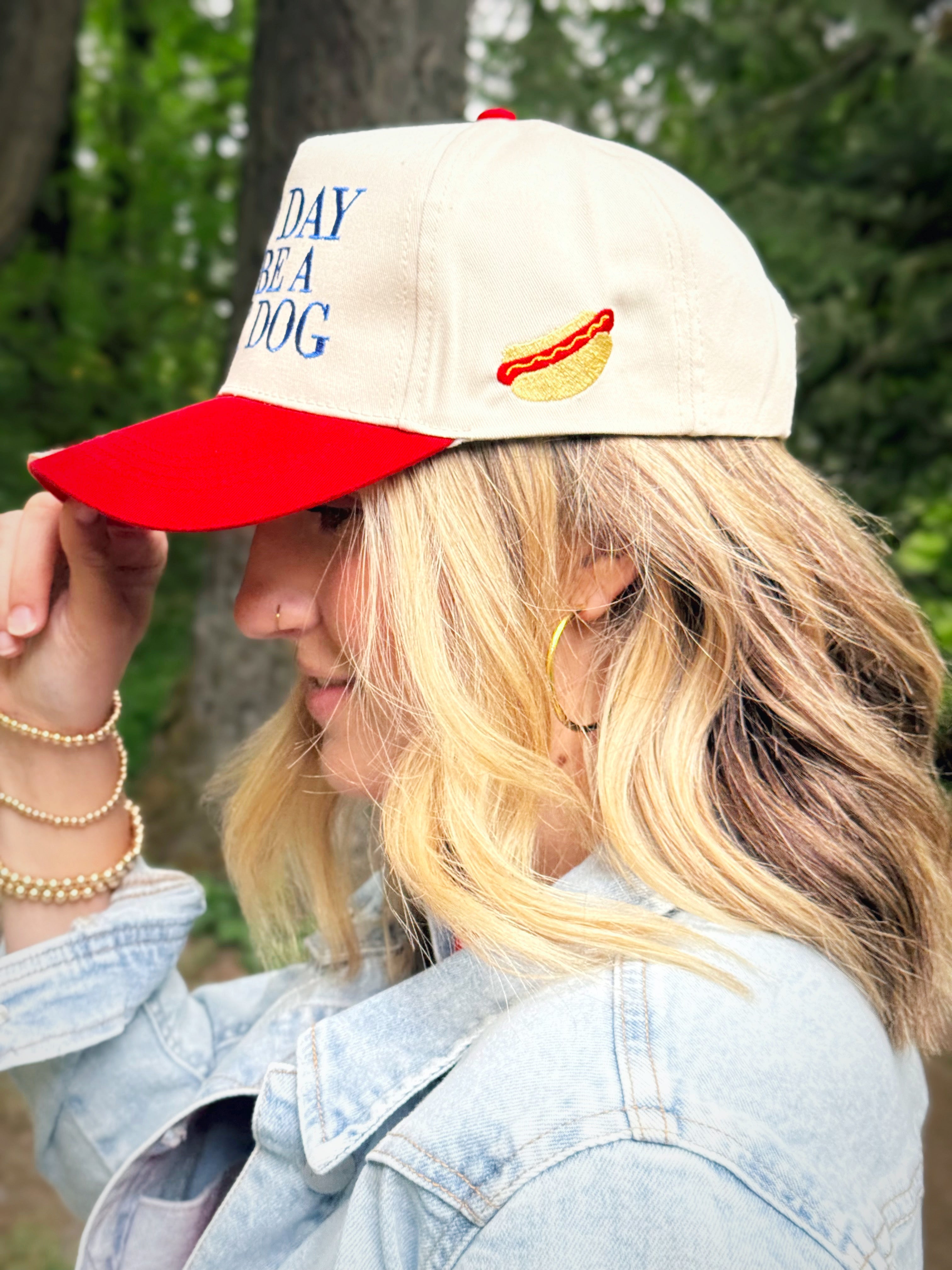 Bad Day to Be a Hot Dog Hat - RED - willows clothing HAT