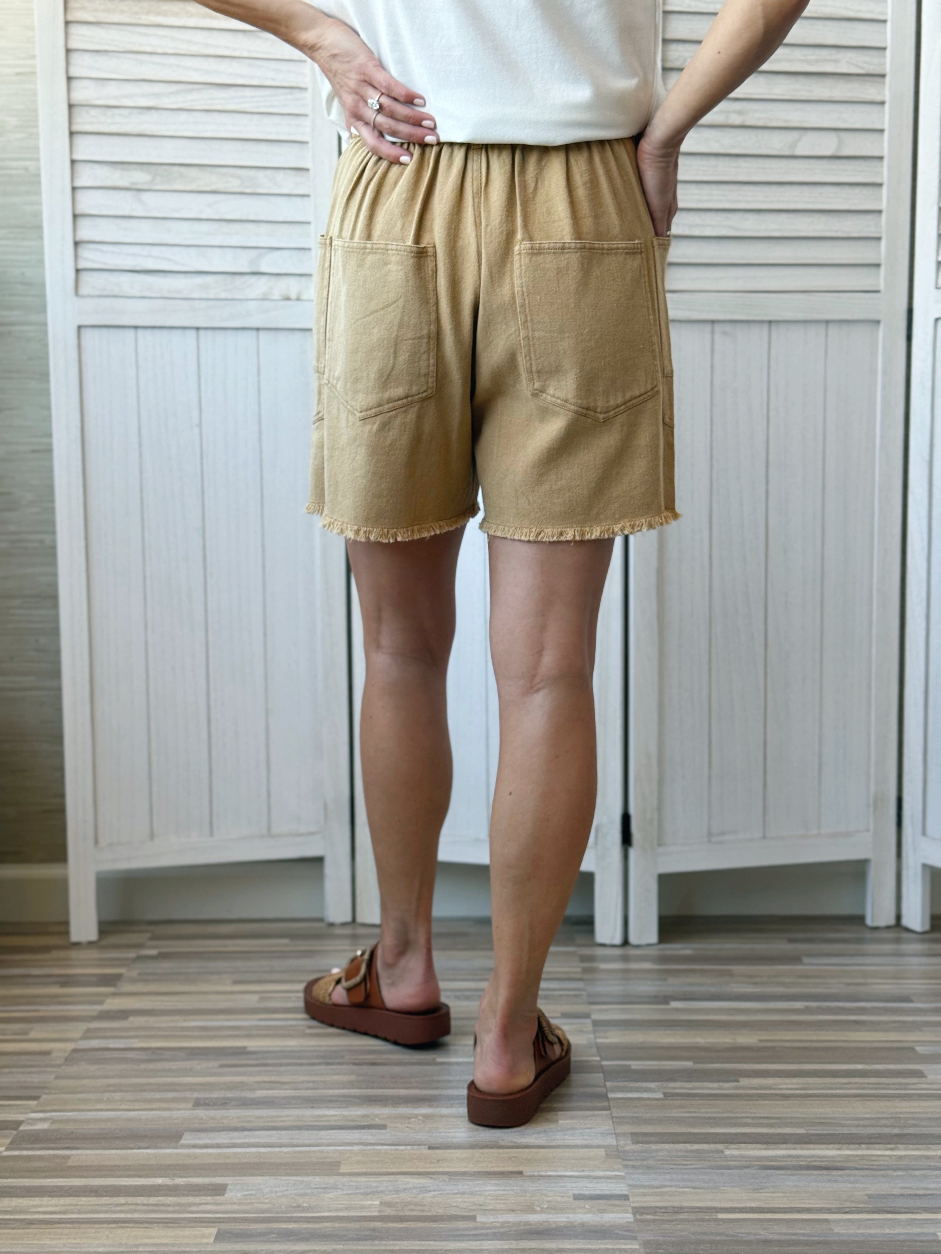 Bailey Shorts - WASHED CAMEL - willows clothing SHORTS