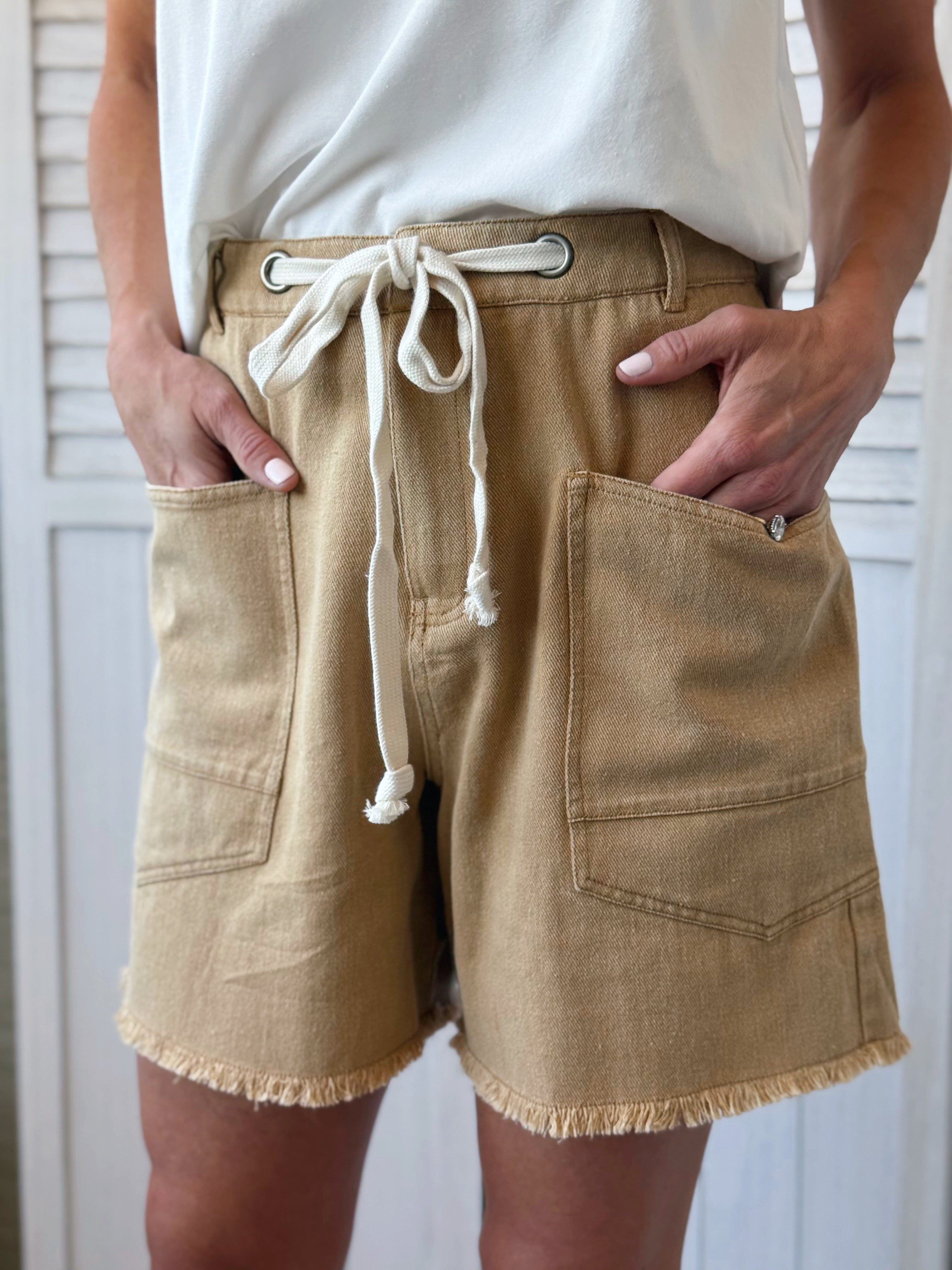 Bailey Shorts - WASHED CAMEL - willows clothing SHORTS