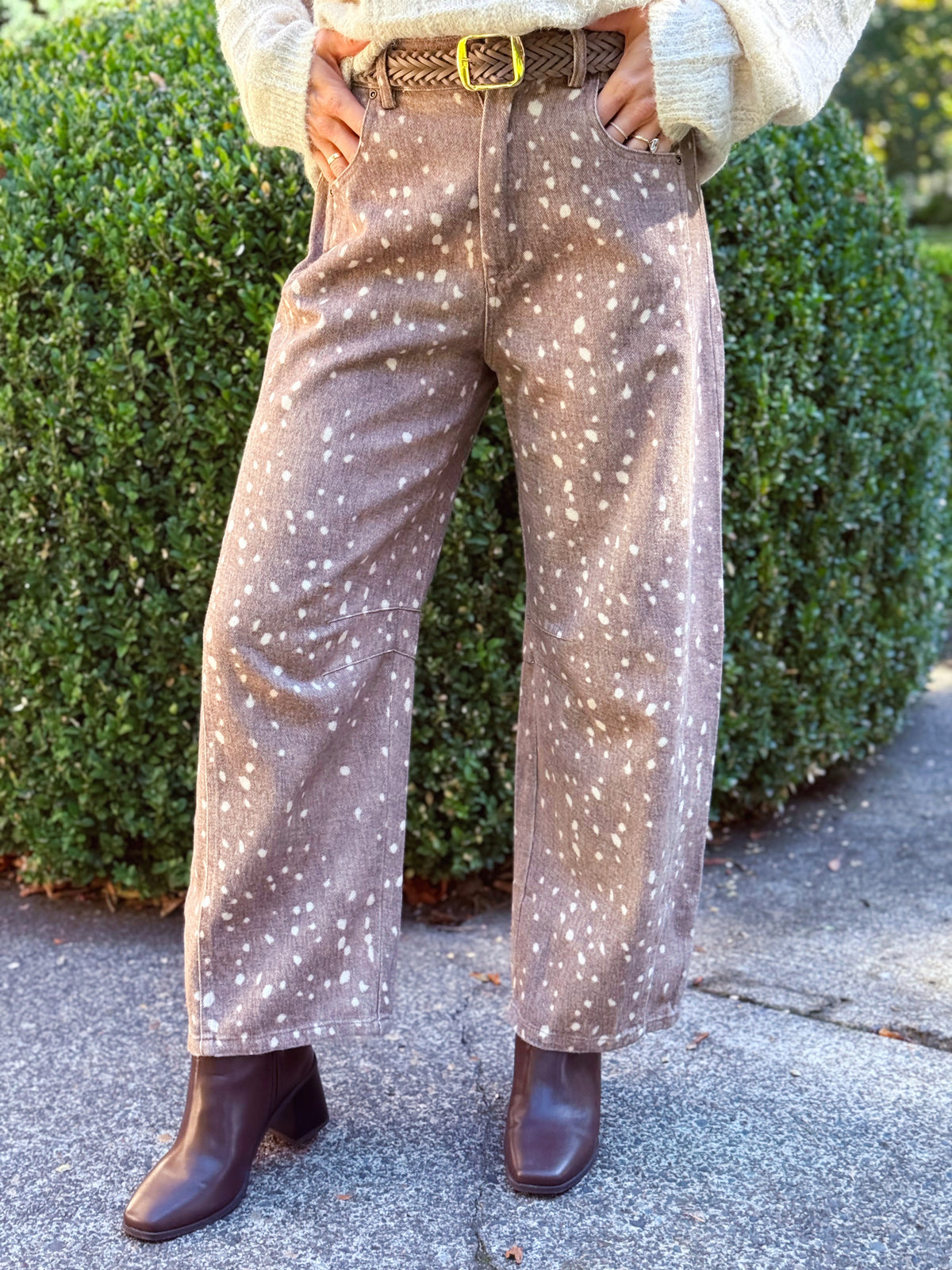 Bambi Barrel Pants - MOCHA BAMBI - willows clothing BARREL JEAN
