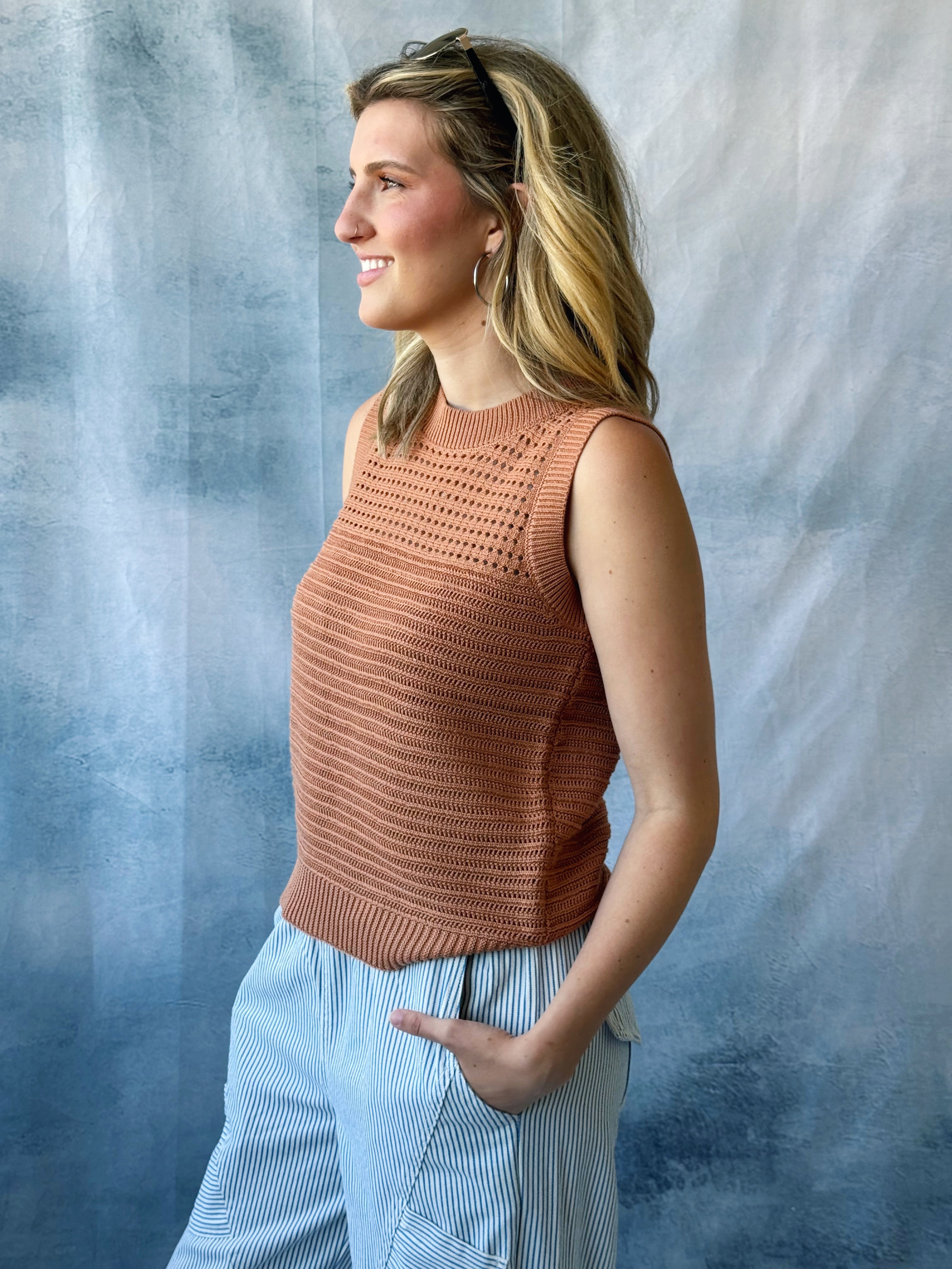 Barrett Sweater Tank - POPPY - willows clothing SWEATER