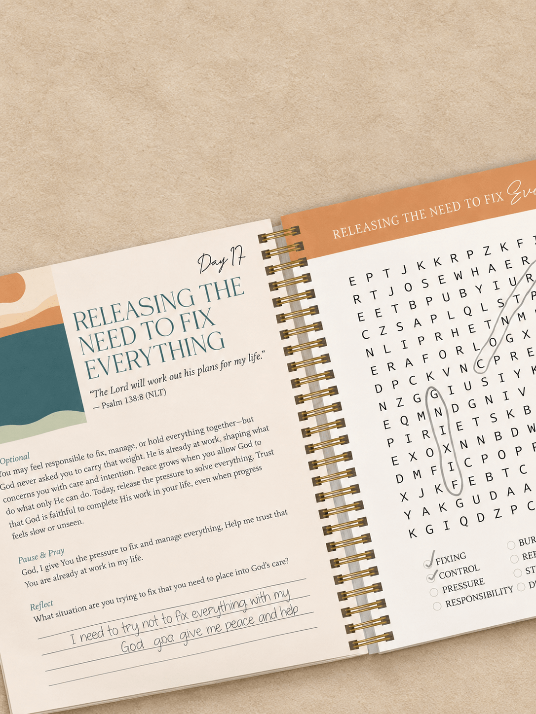Be Still: Word Search Devotional for Peace & Rest in God - willows clothing NOTEBOOKS