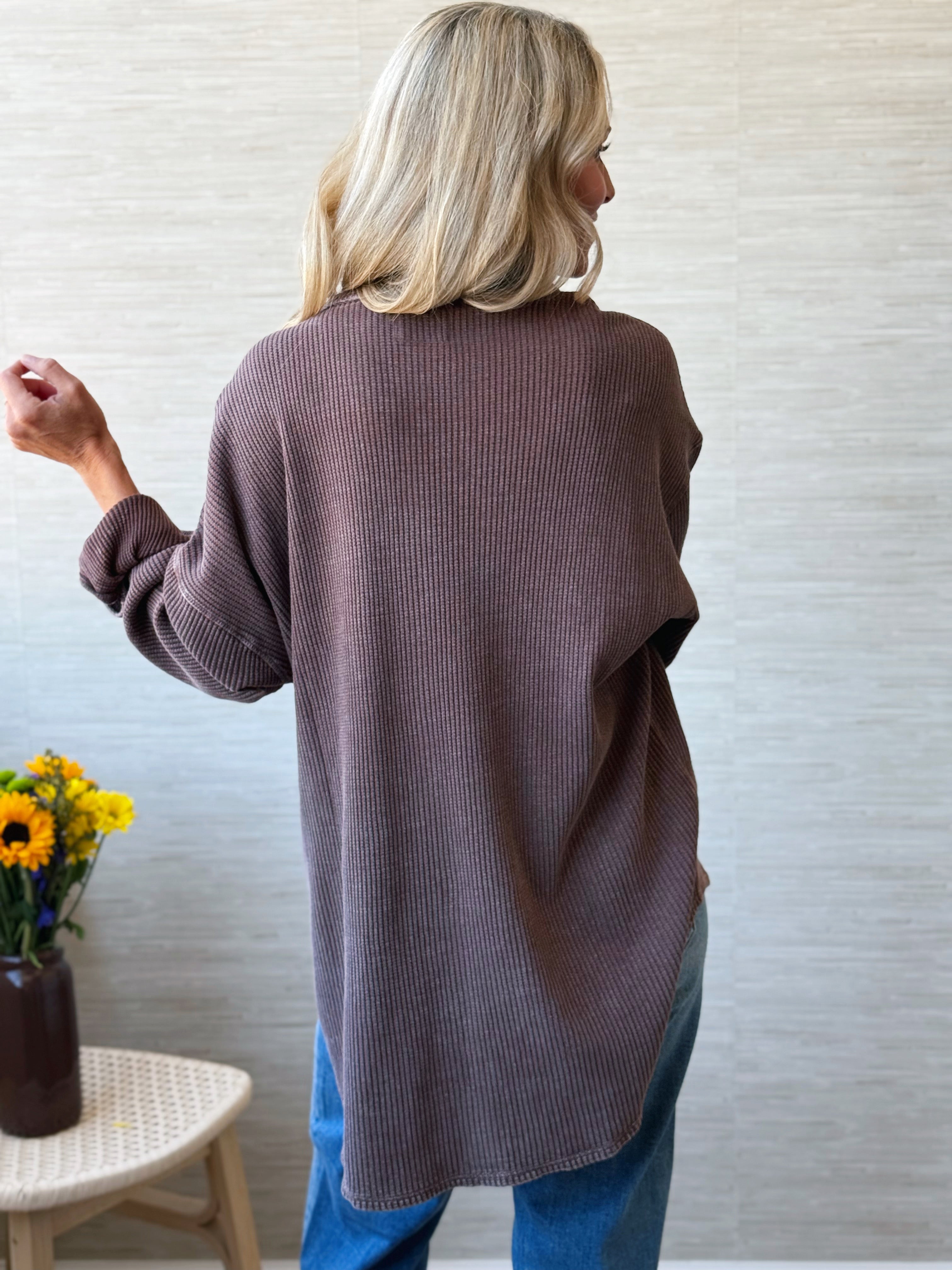 Becca Shacket - DARK BROWN - willows clothing JACKET