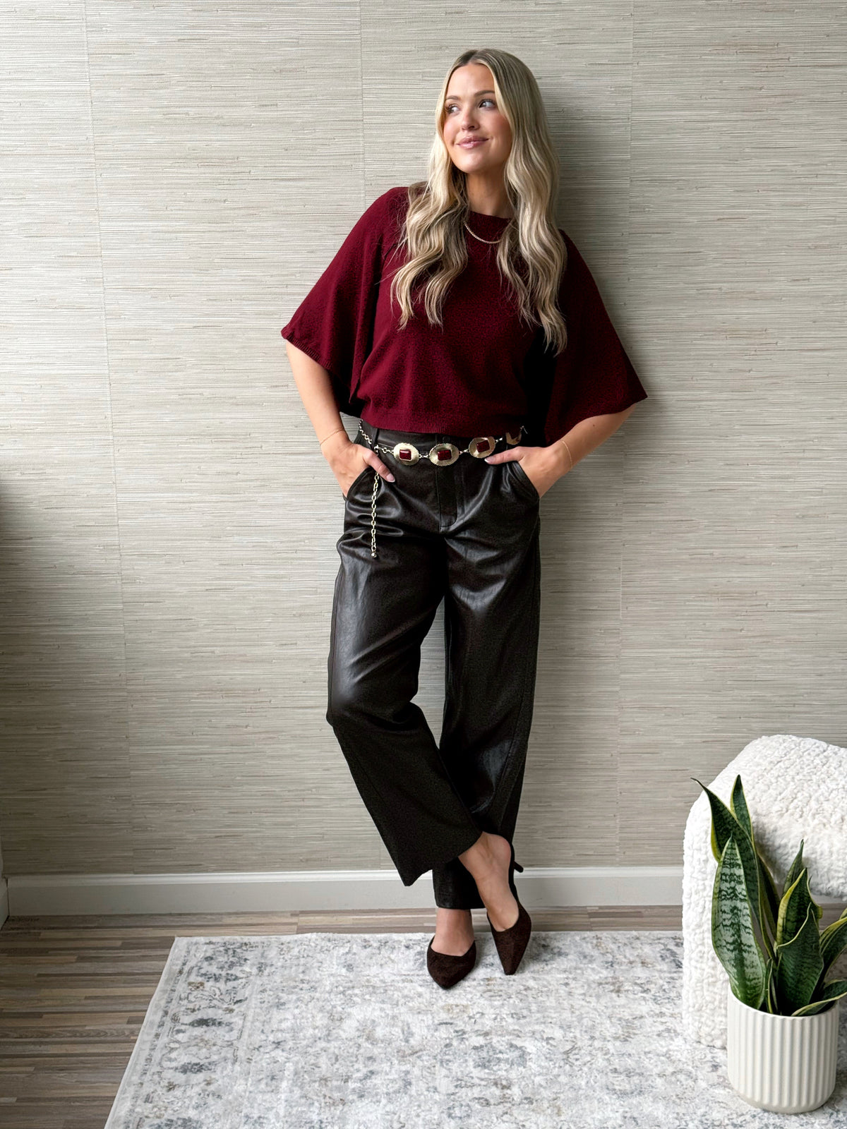 Betsy Blouse - BURGUNDY - willows clothing BLOUSE