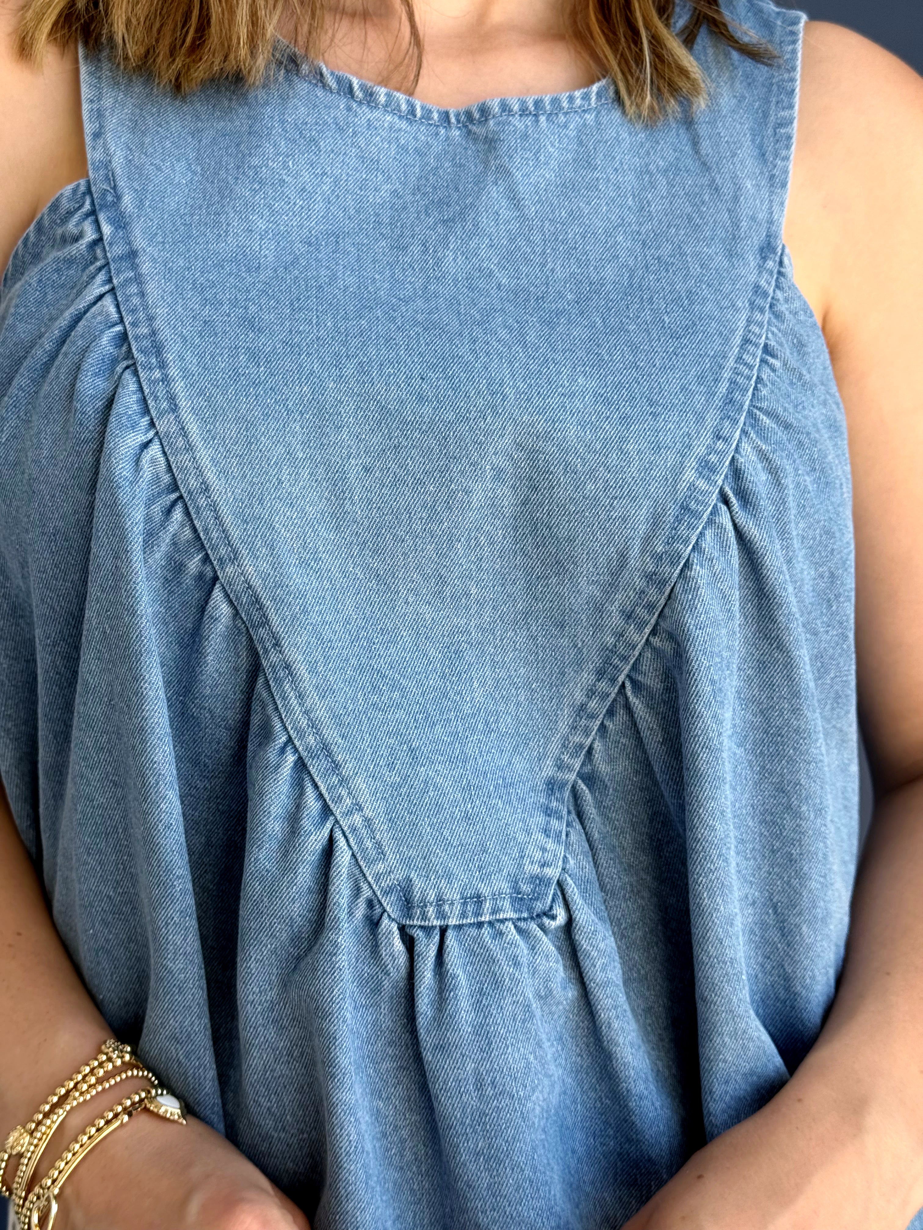Betsy Blouse - DENIM - willows clothing BLOUSE