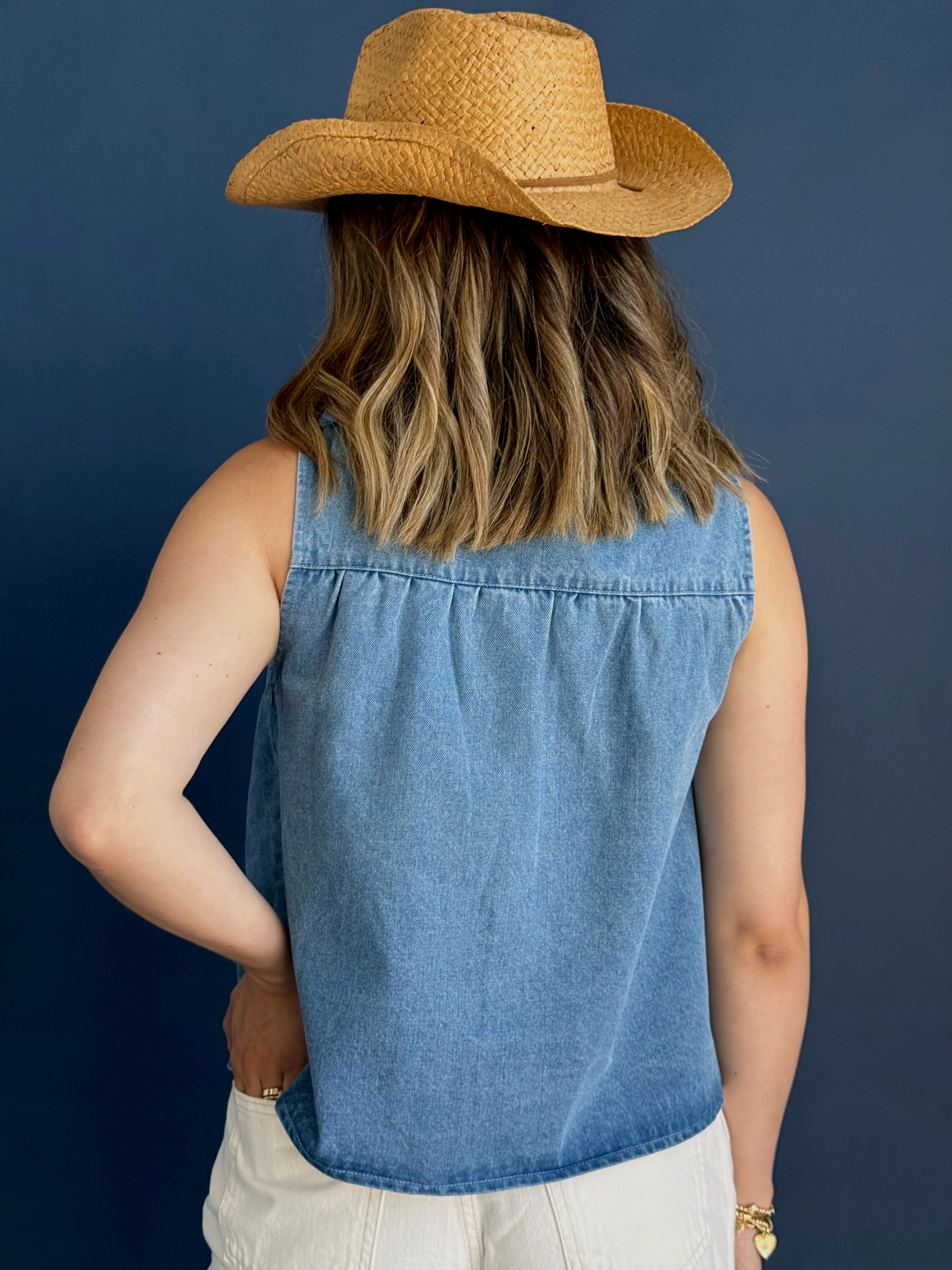 Betsy Blouse - DENIM - willows clothing BLOUSE