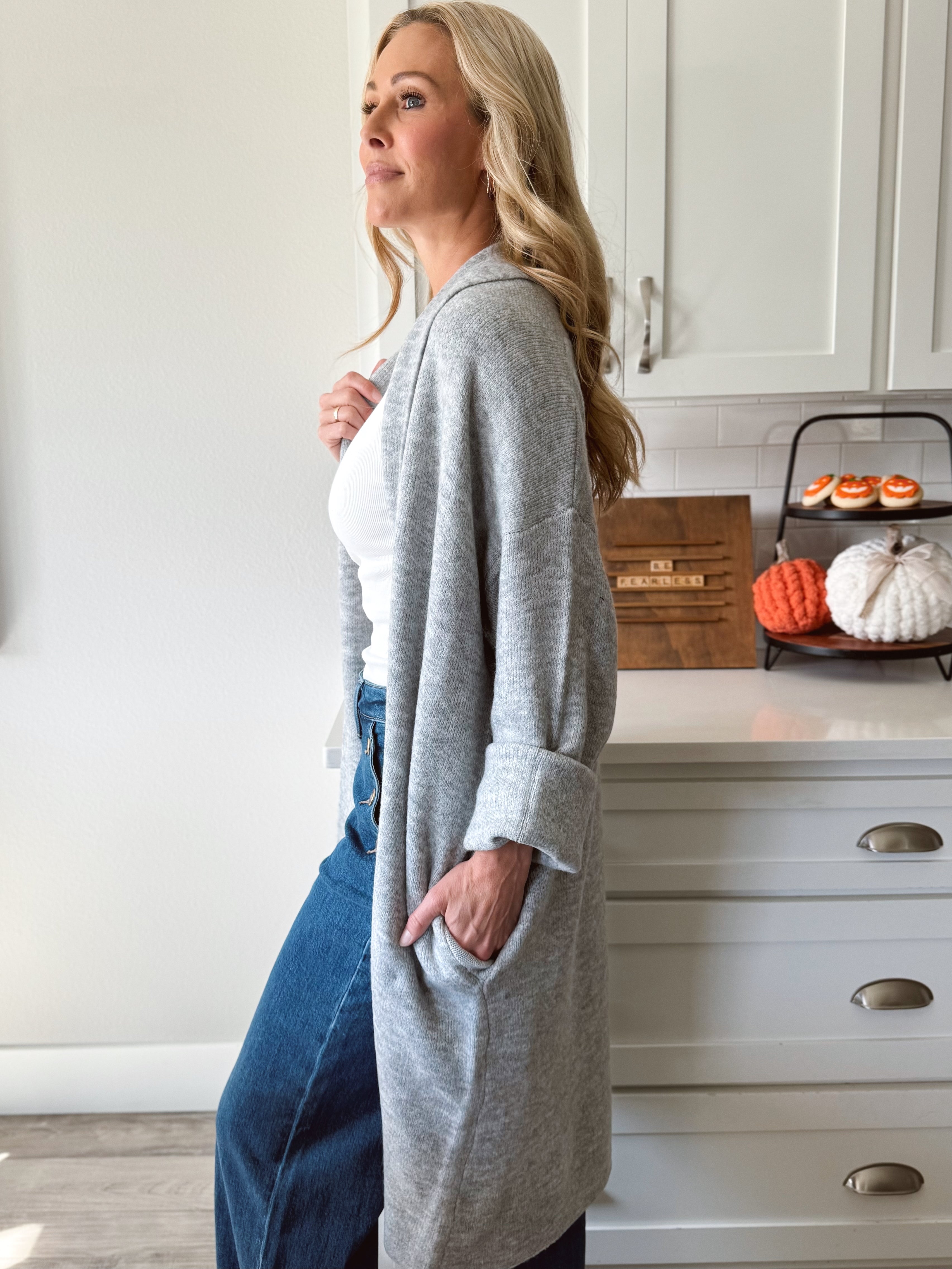 Betty June Cardigan - HEATHER GREY - willows clothing Cardigan