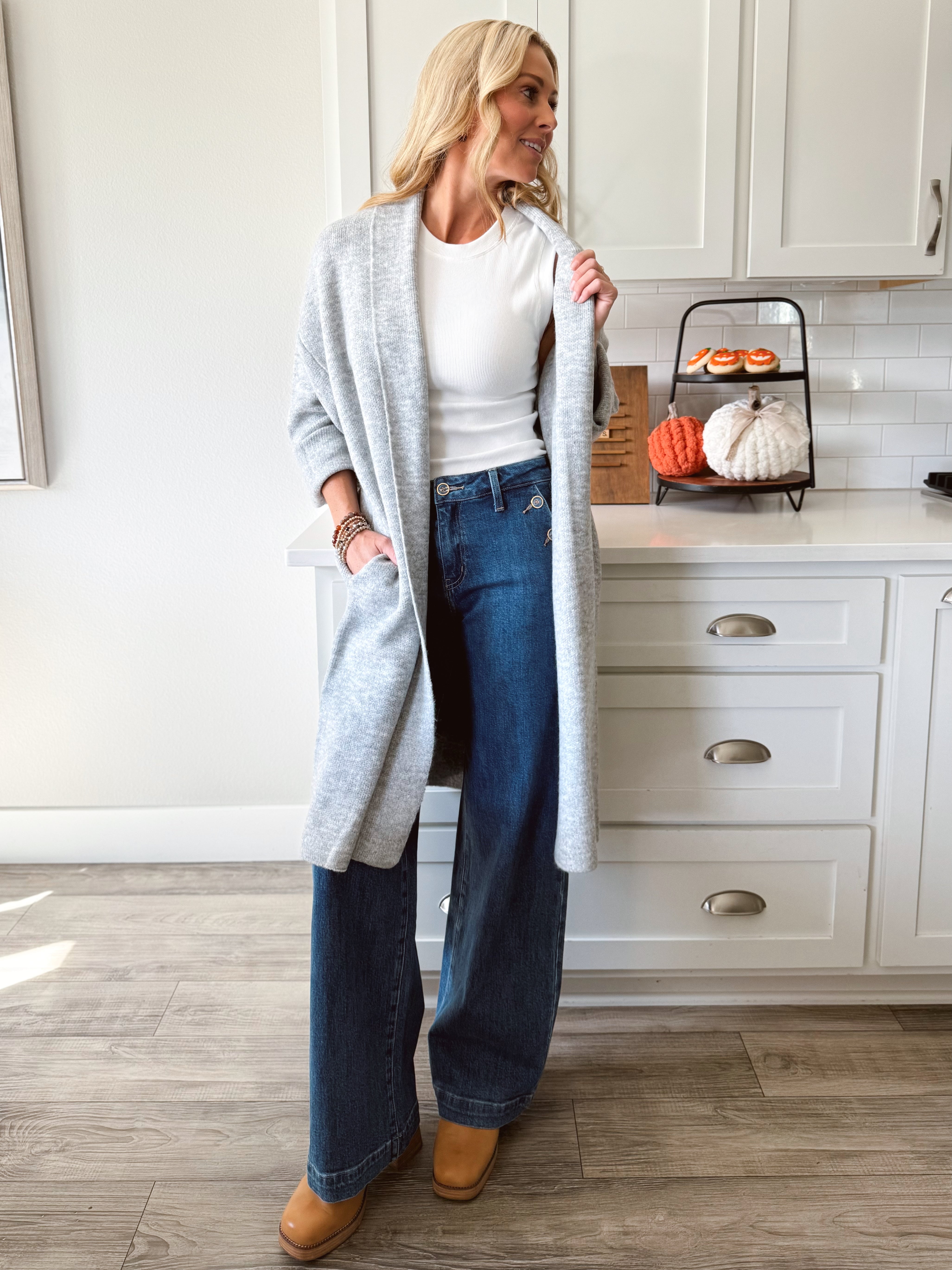Betty June Cardigan - HEATHER GREY - willows clothing Cardigan