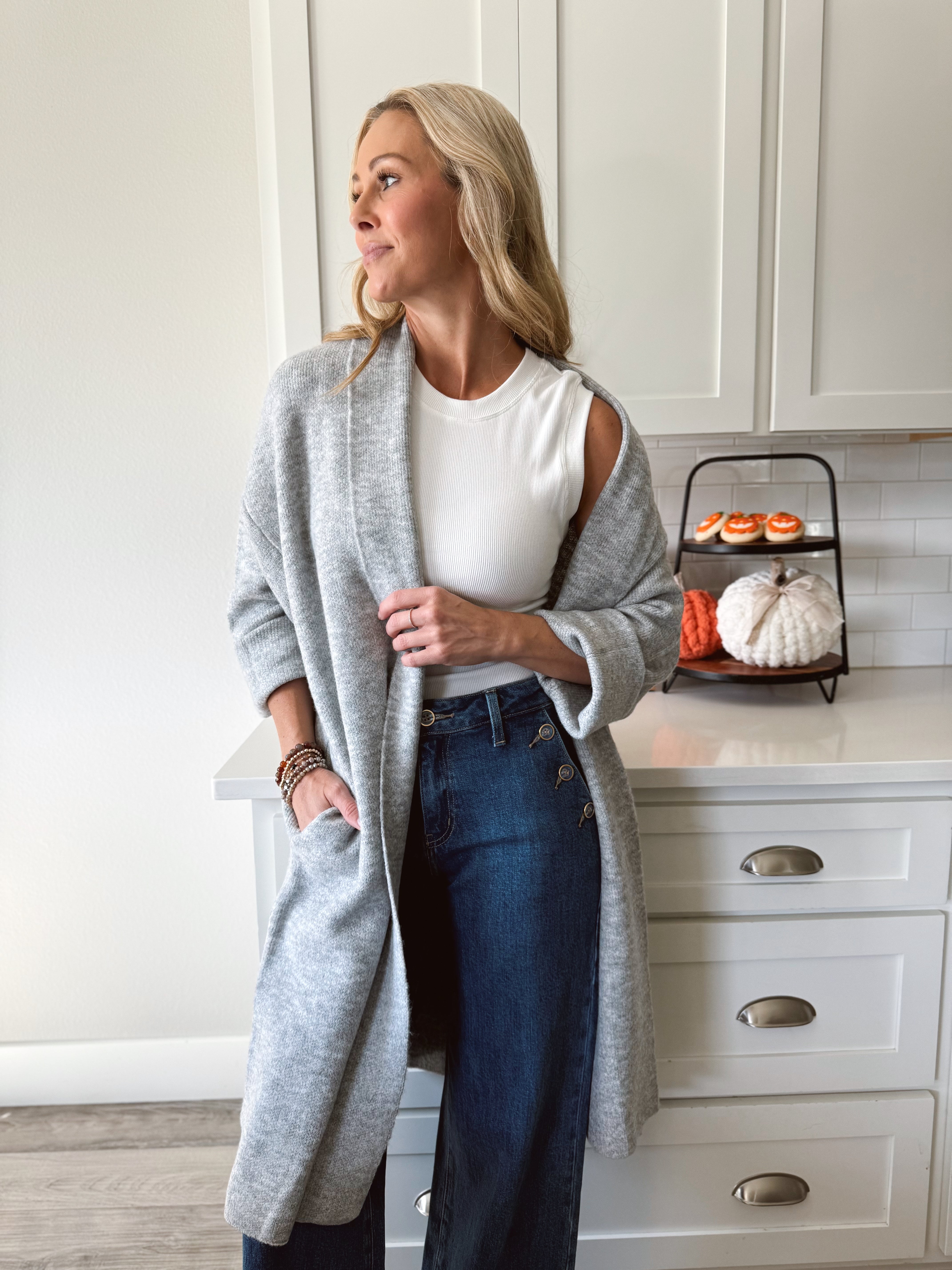 Betty June Cardigan - HEATHER GREY - willows clothing Cardigan