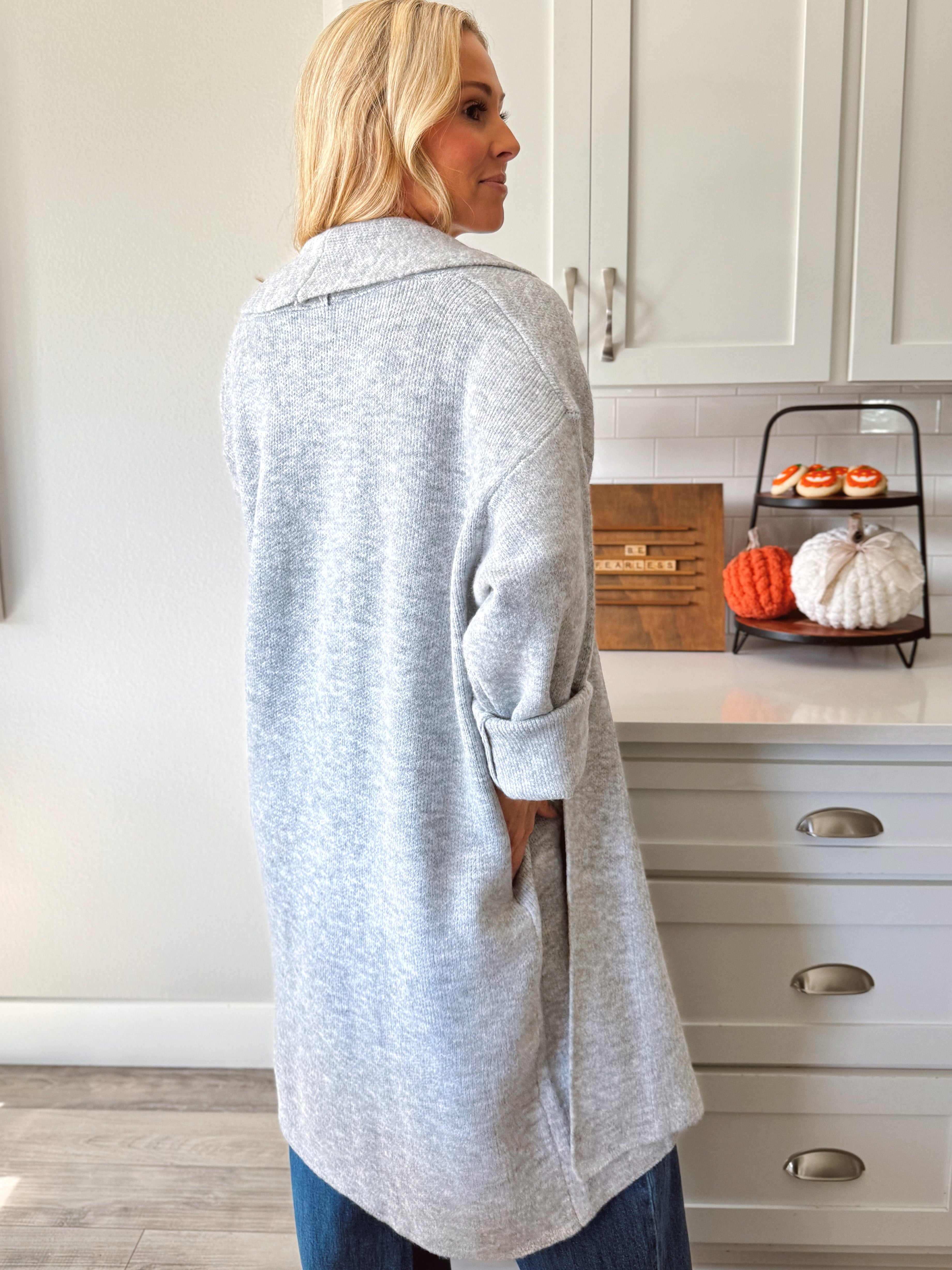 Betty June Cardigan - HEATHER GREY - willows clothing Cardigan