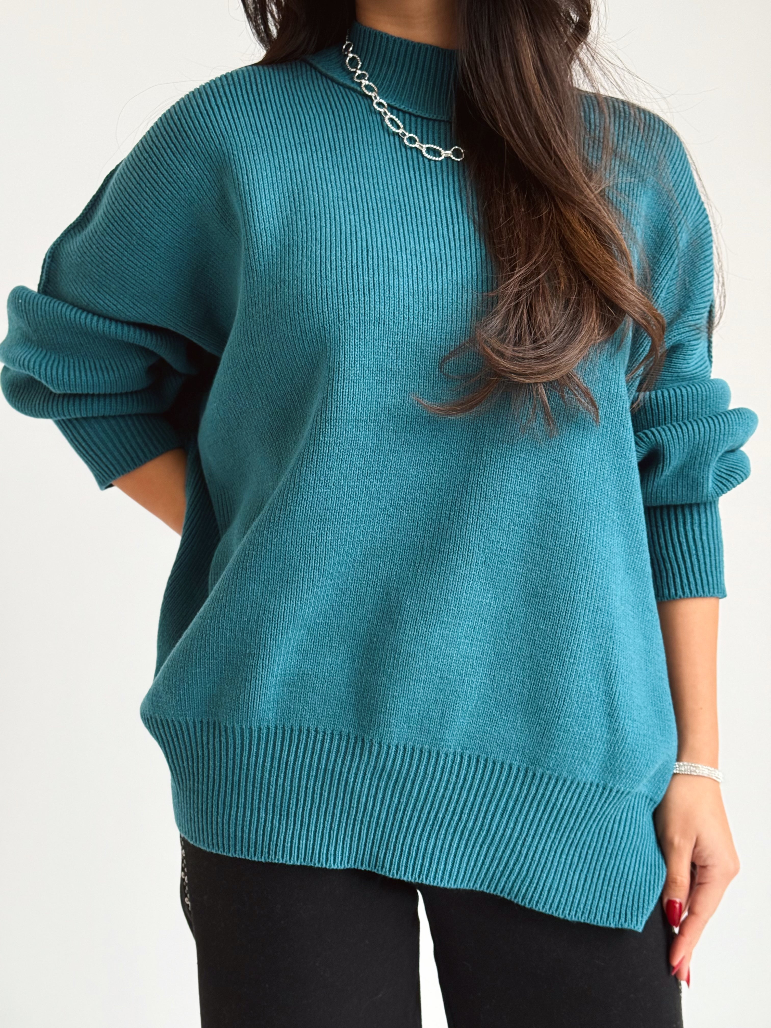 Blaire Sweater - TEAL - willows clothing SWEATER